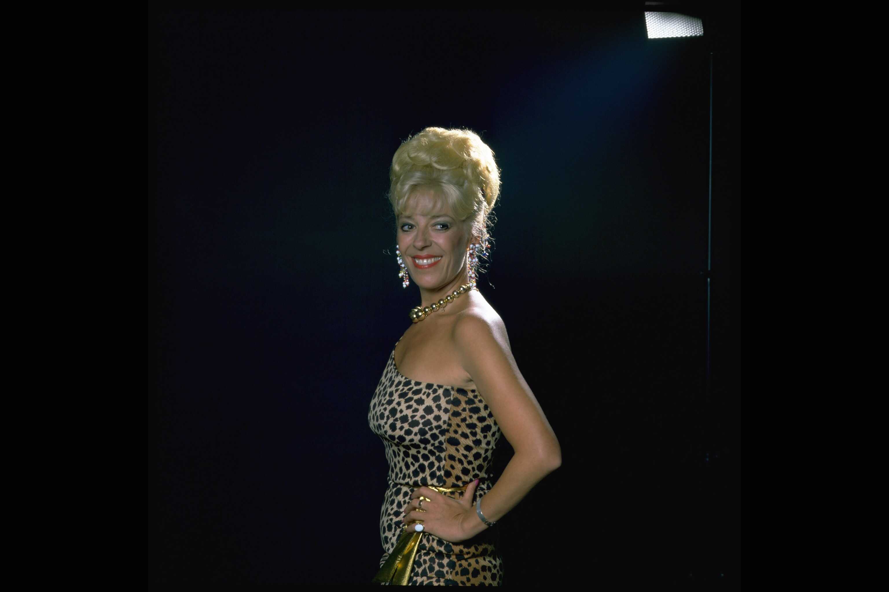 The star on the set of "Coronation Street," 1983