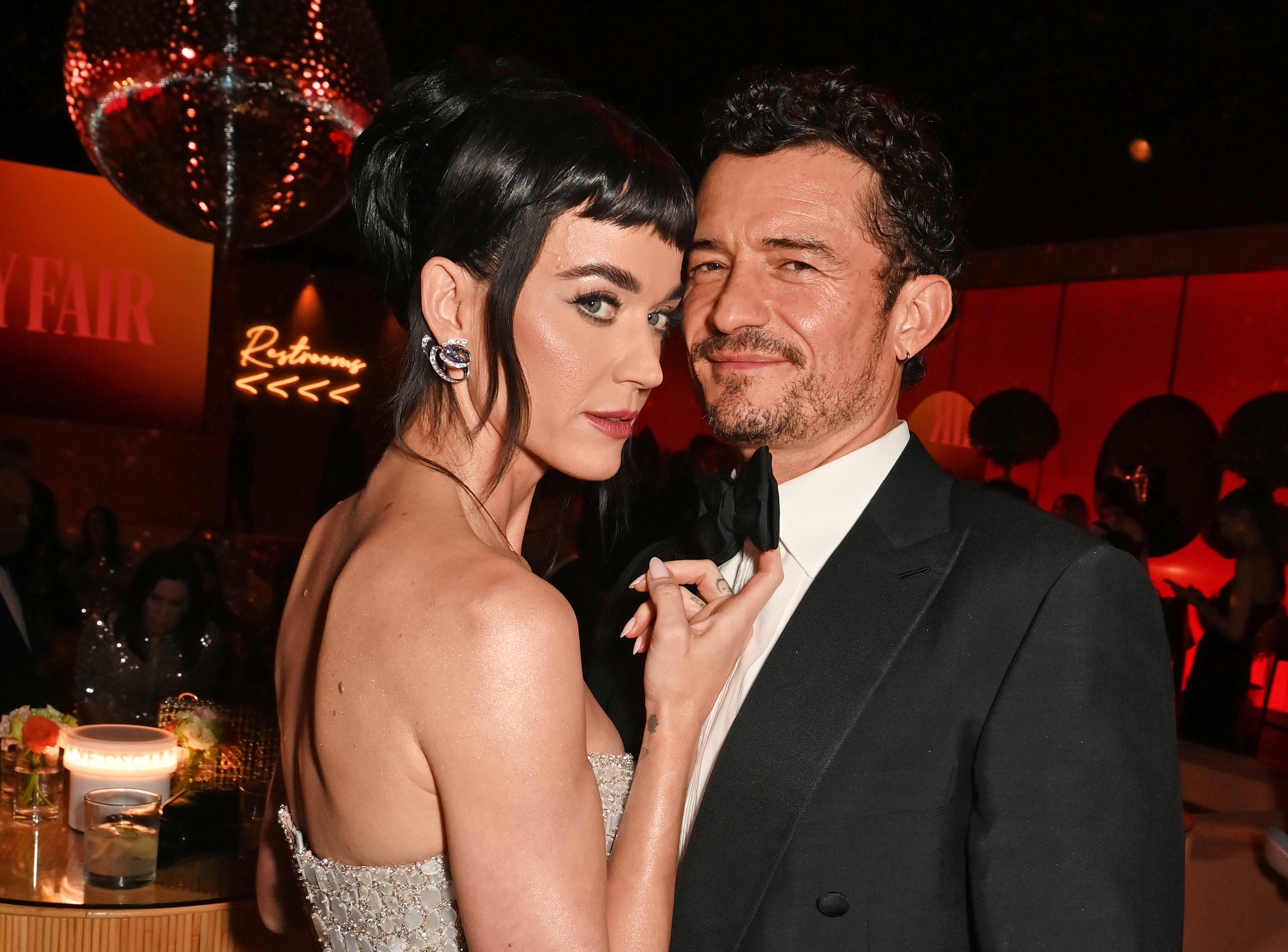Katy Perry and Orlando Bloom attend the 2025 Vanity Fair Oscar Party Hosted By Radhika Jones at Wallis Annenberg Center for the Performing Arts on March 2, 2025, in Beverly Hills, California. | Source: Getty Images
