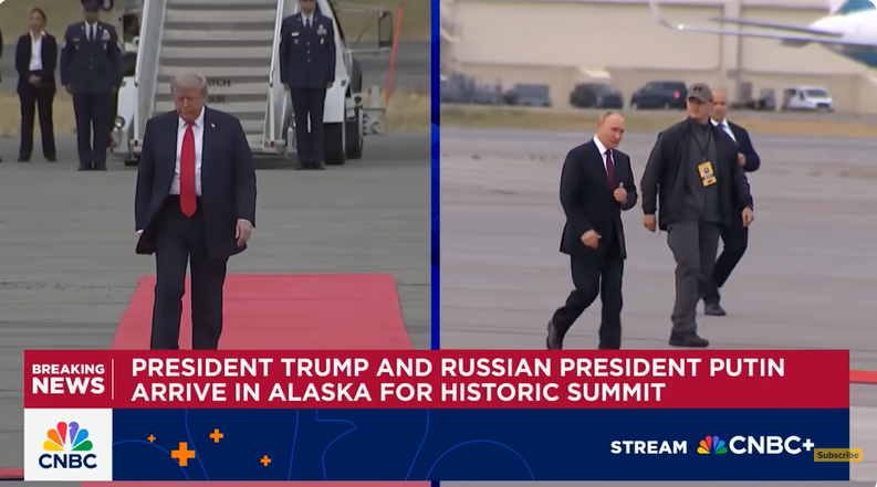 Donald Trump | Vladimir Putin, from a post dated August 15, 2025 | Source: Youtube/@CNBCtelevision