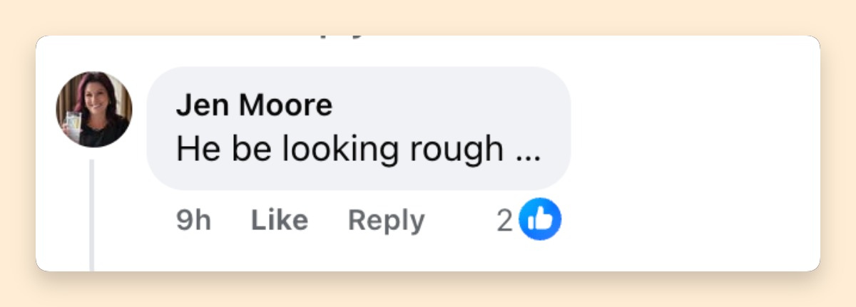 A netizen's reaction to seeing the bodycam footage of Tiger Woods' DUI arrest, posted on April 2, 2026.