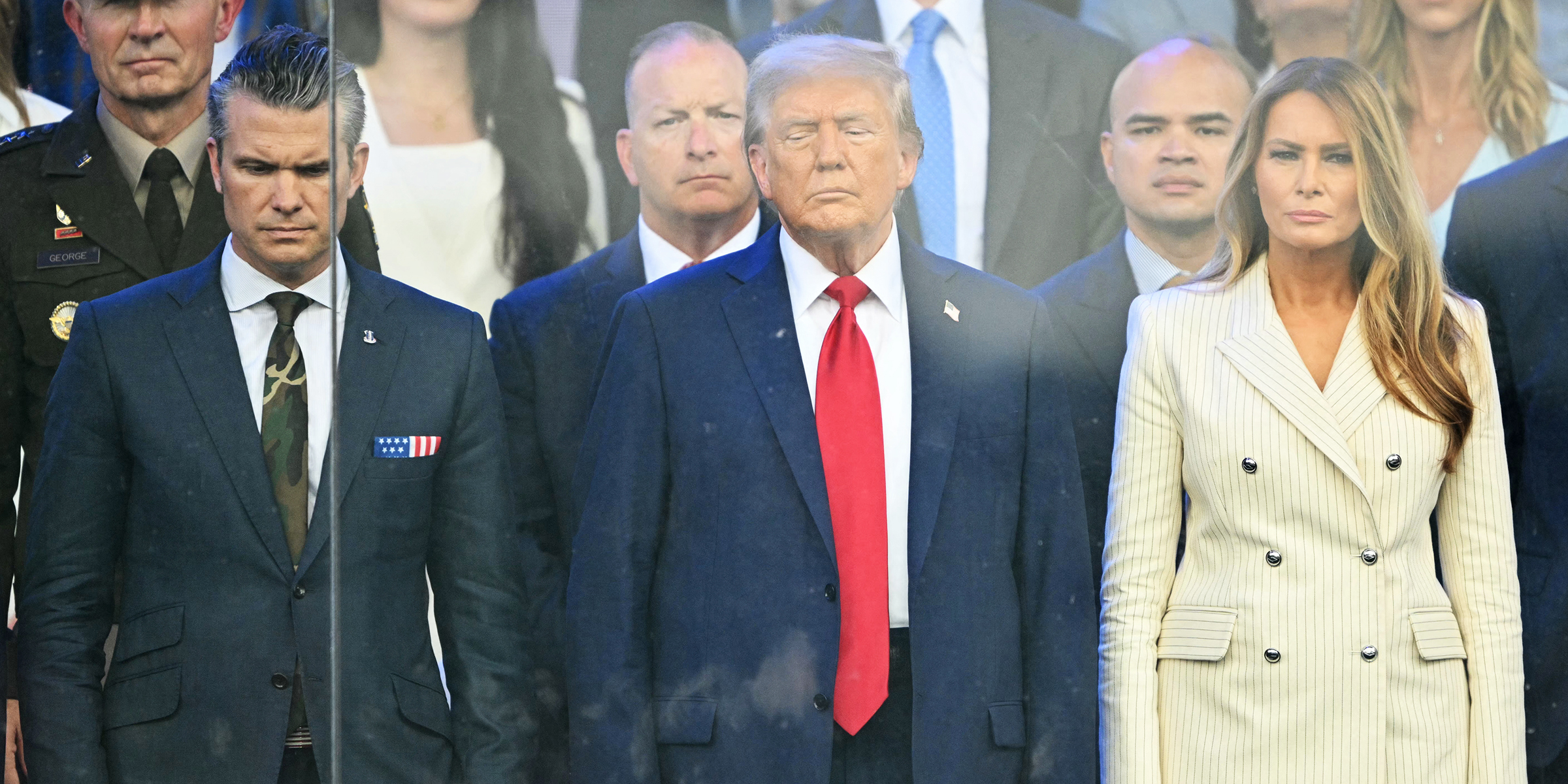 US Secretary of Defense Pete Hegseth, President Donald Trump and First Lady Melania Trump | Source: Getty Images