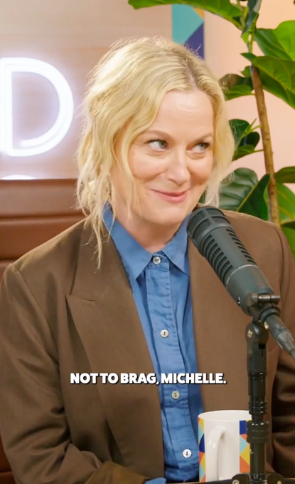 Amy Poehler joking with Michelle Obama on her podcast. | Source: TikTok/@goodhangwithamy