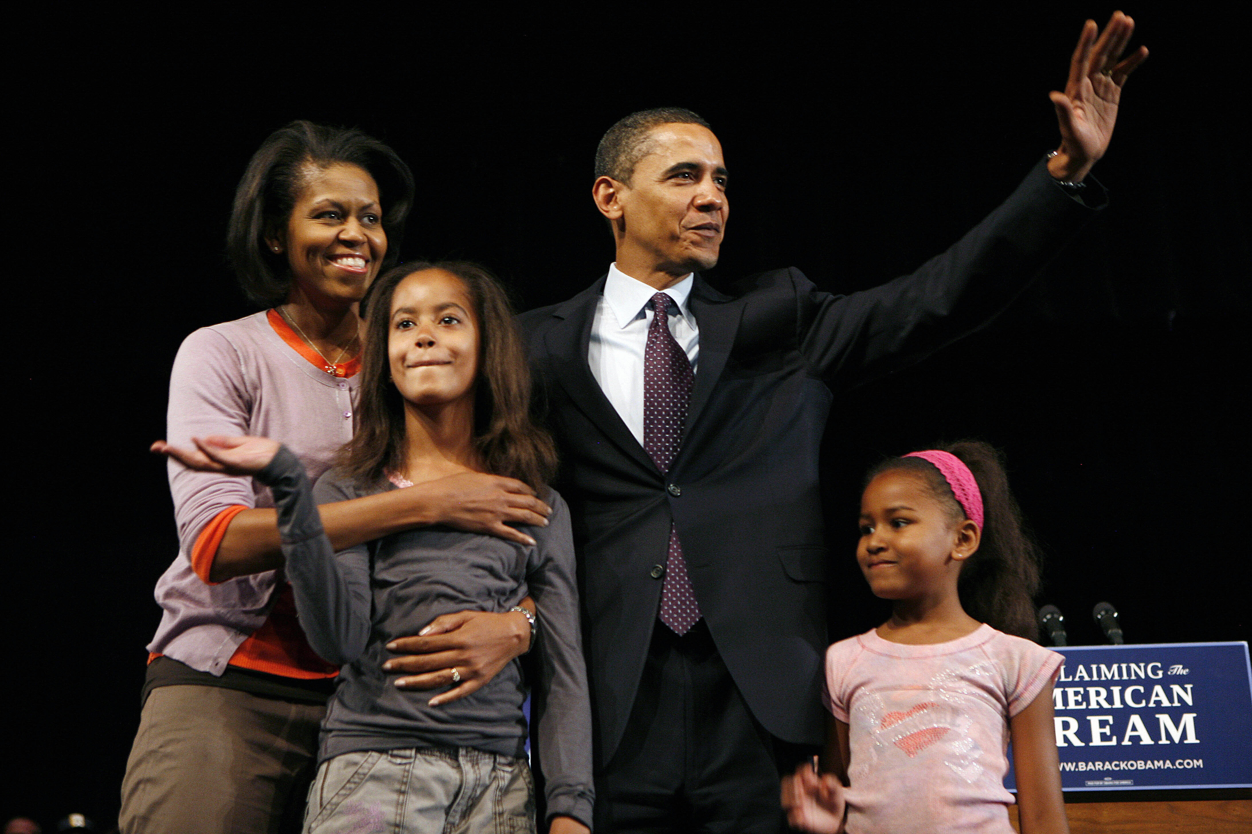 As First Lady, she called herself "Mom-in-Chief," making her daughters' well-being her top stated priority once the family moved into the White House in January 2009, when Malia was 10 and Sasha was seven. | Source: Getty Images