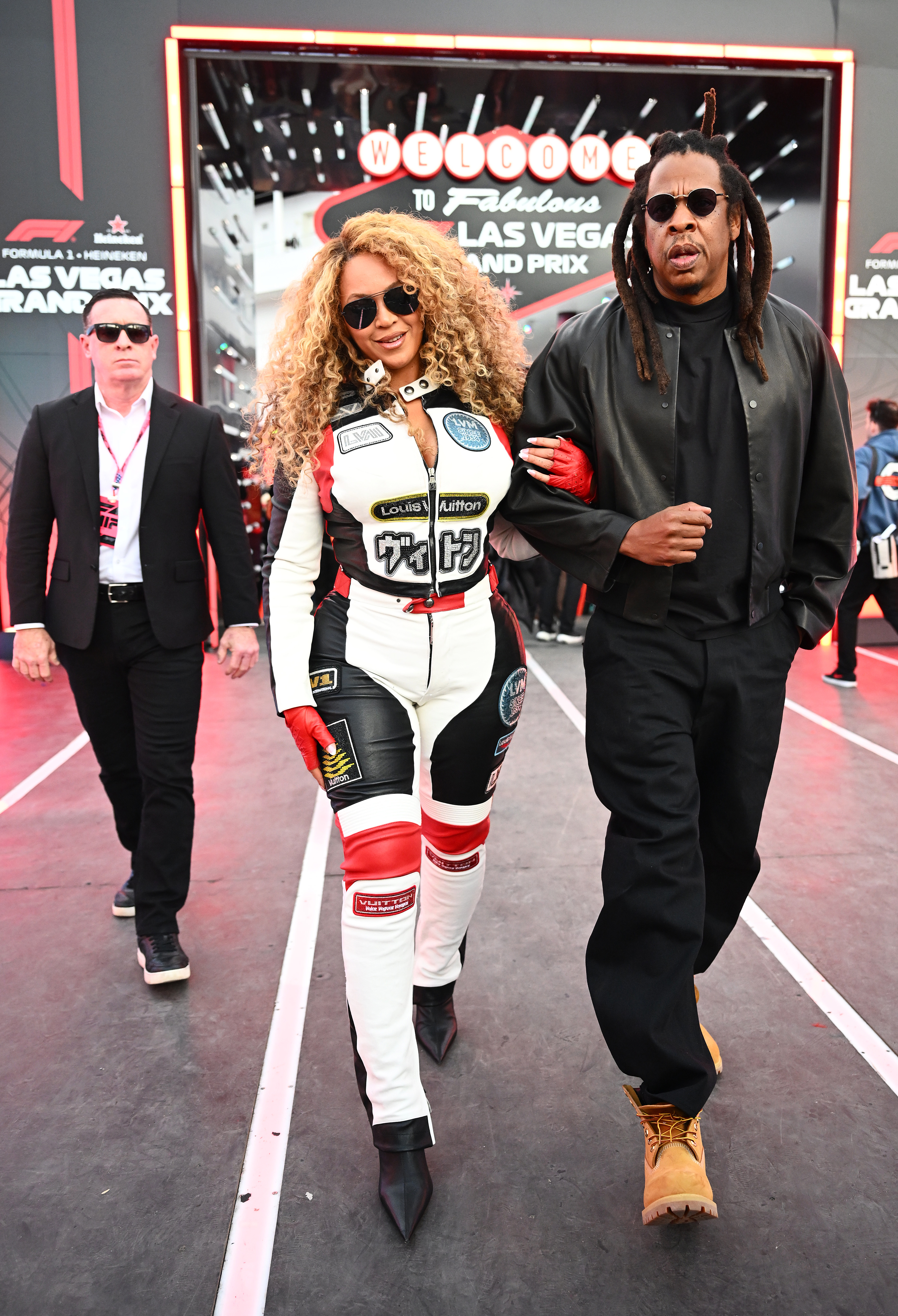 Beyoncé Knowles-Carter and Jay-Z Carter arriving in the paddock during the Grand Prix of Las Vegas. | Source: Getty Images