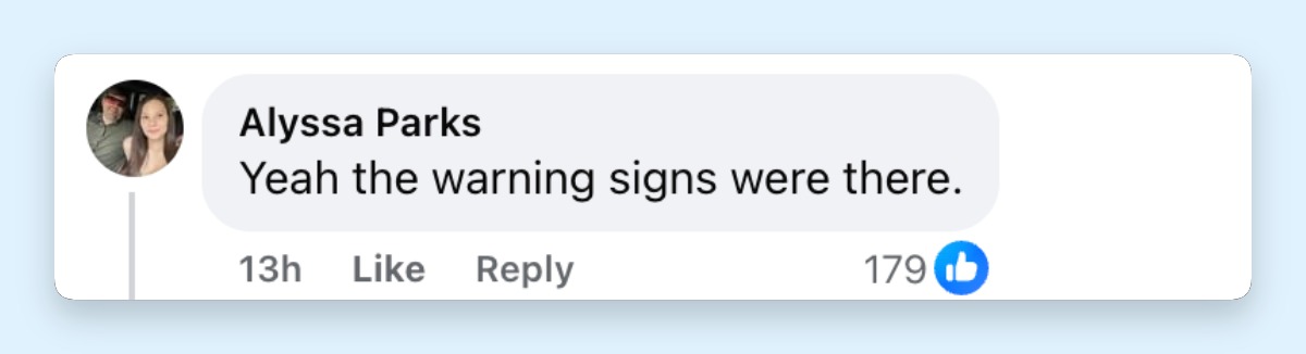 A netizen reacts to one of Shamar Elkins' post. | Source: Facebook/Shamar Elkins