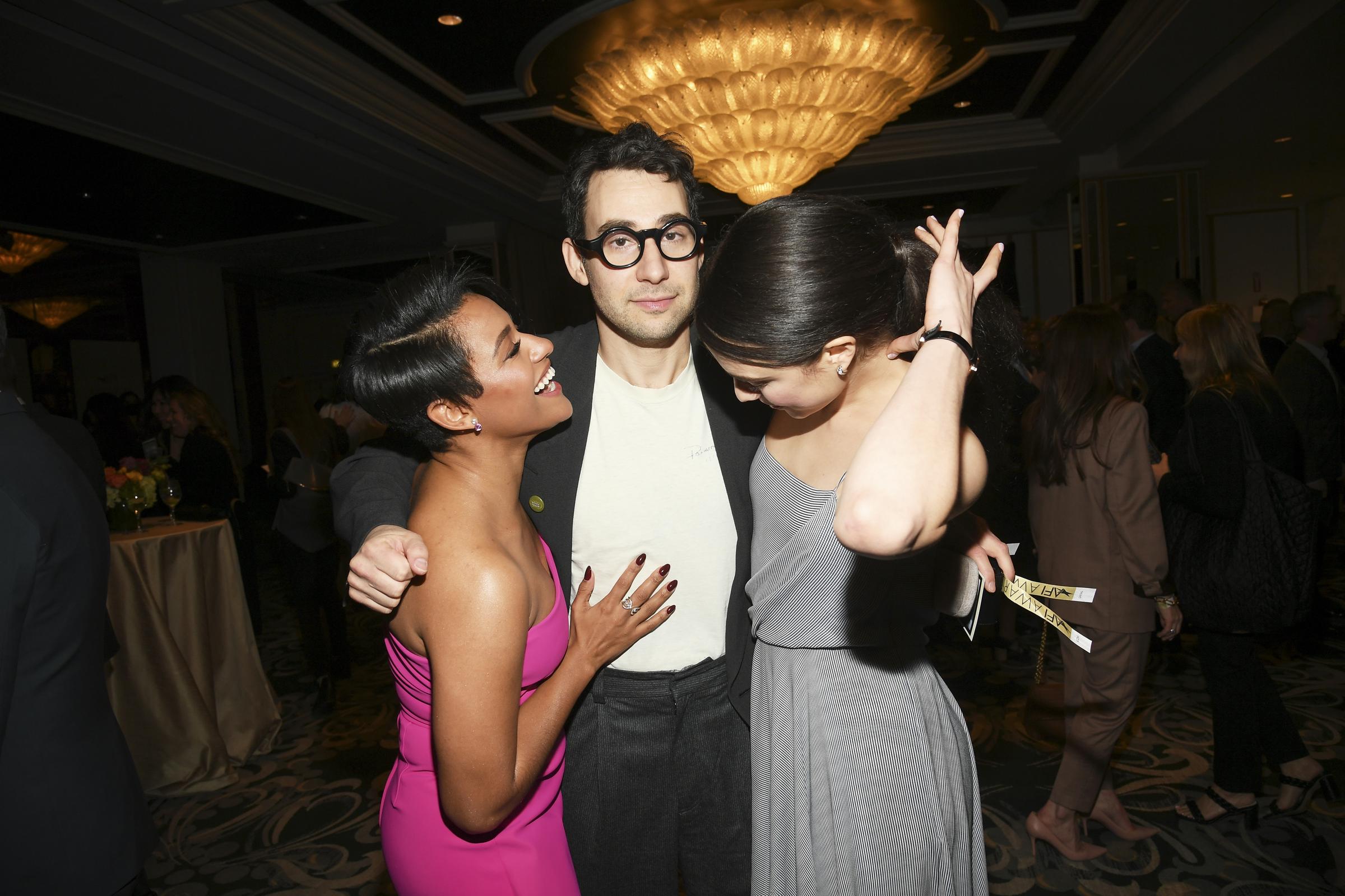 Ariana DeBose shares a lighthearted moment with Jack Antonoff and Margaret Qualley in 2022, before Qualley described the musician as "my person" and spoke excitedly about building a home together. | Source: Getty Images