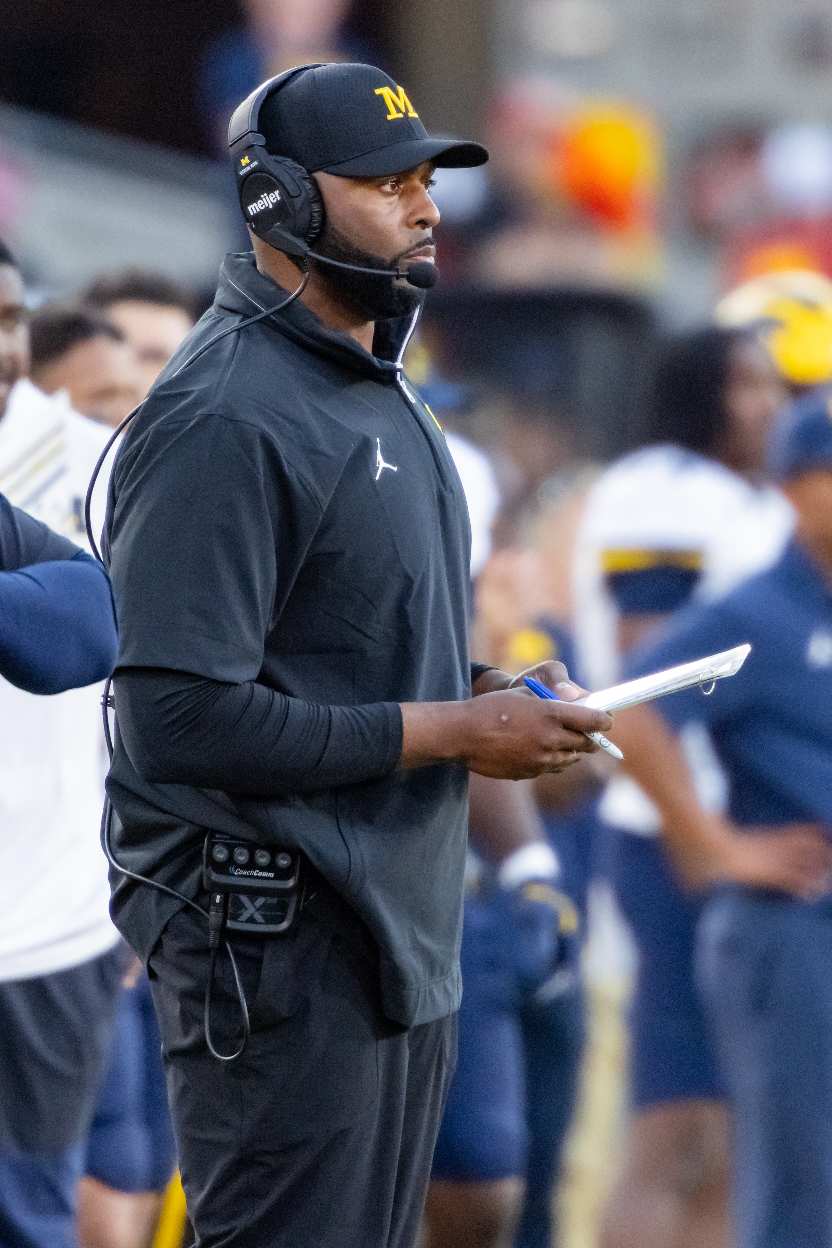 Sherrone Moore during the first half of a game against USC Trojans on October 11, 2025 | Source: Getty Images