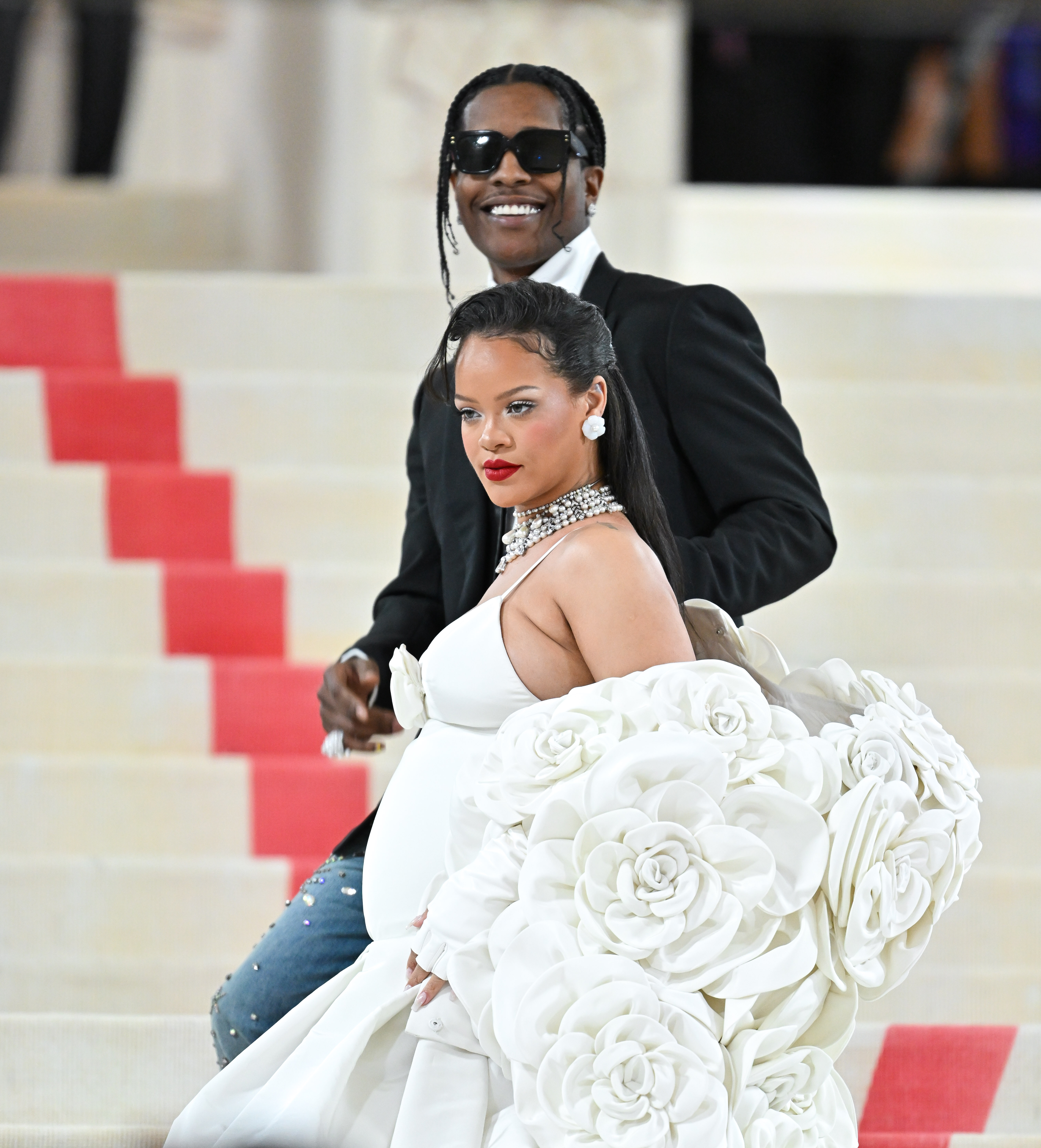 Rihanna and A$AP Rocky attend the Met Gala at the Metropolitan Museum of Art in New York City on May 1, 2023 | Source: Getty Images