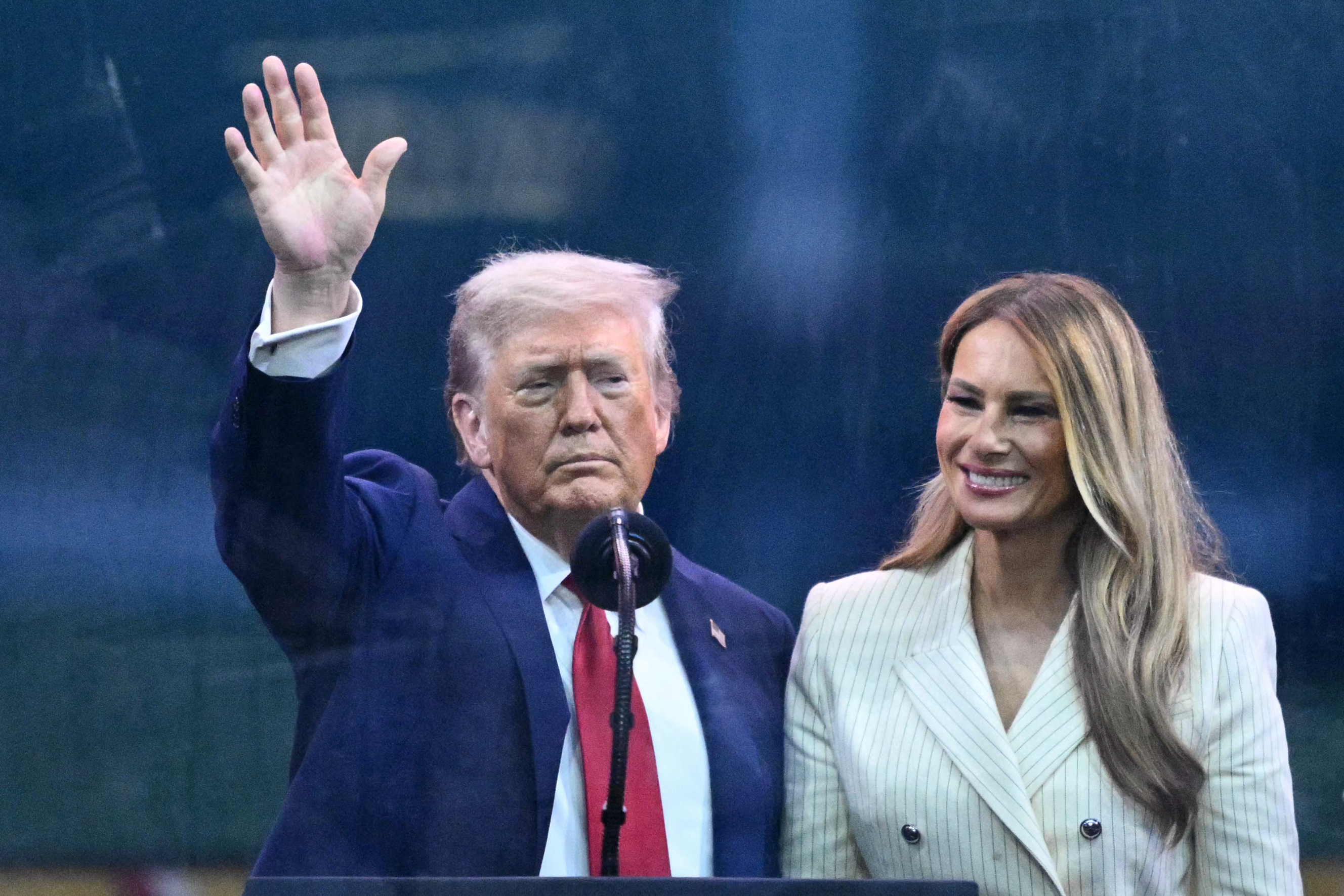 Donald and Melania Trump attend the Army 250th Anniversary Parade in Washington, DC on June 14, 2025 | Source: Getty Images