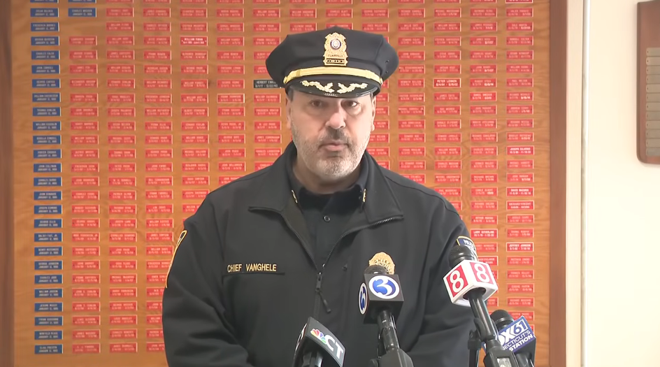 Plainville Police Chief Christopher Vanghele talking about the situation in a press conference on March 28, 2026 | Source: YouTube/WFSB 3