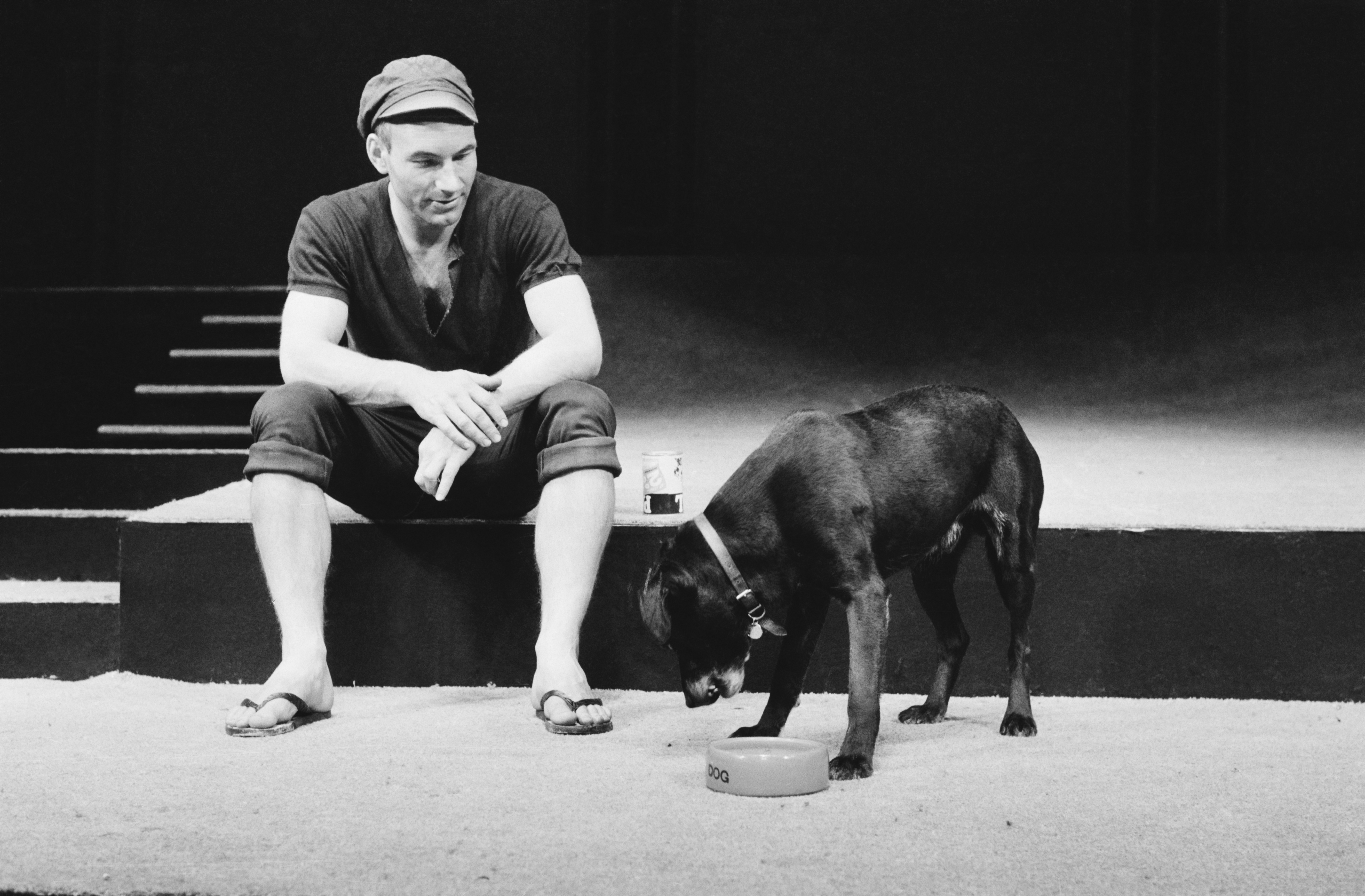 Patrick Stewart appeared alongside a dog in a 1970 stage production of Shakespeare’s The Two Gentlemen of Verona, portraying Launce long before becoming a household name through Star Trek. | Source: Getty Images