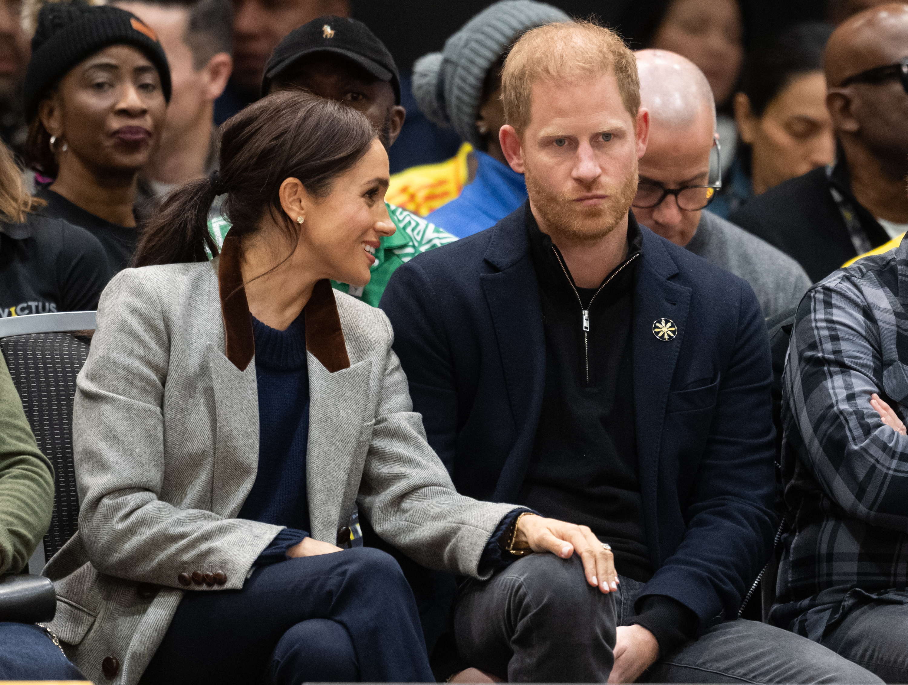 Meghan Markle and Prince Harry attend the wheelchair basketball match between the USA and Nigeria during day one of the 2025 Invictus Games on February 9, 2025, in Vancouver, British Columbia | Source: Getty Images