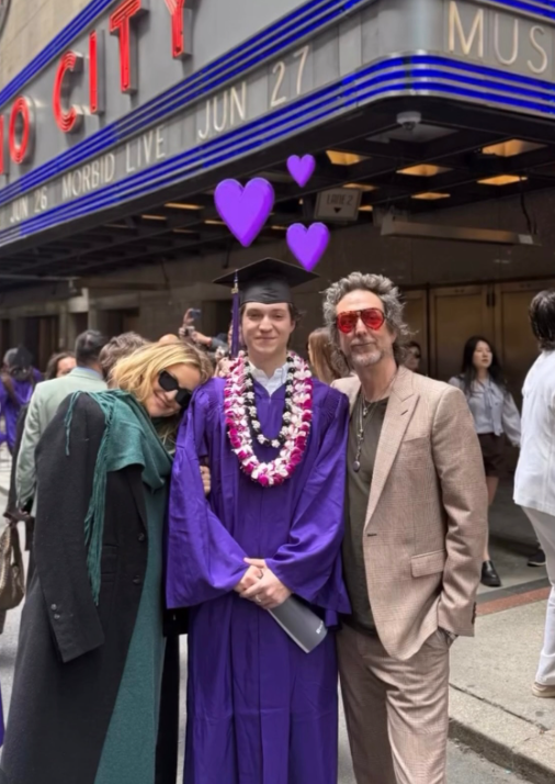 Ryder Robinson celebrates his NYU graduation with parents Kate Hudson and Chris Robinson. | Source: Instagram/katehudson