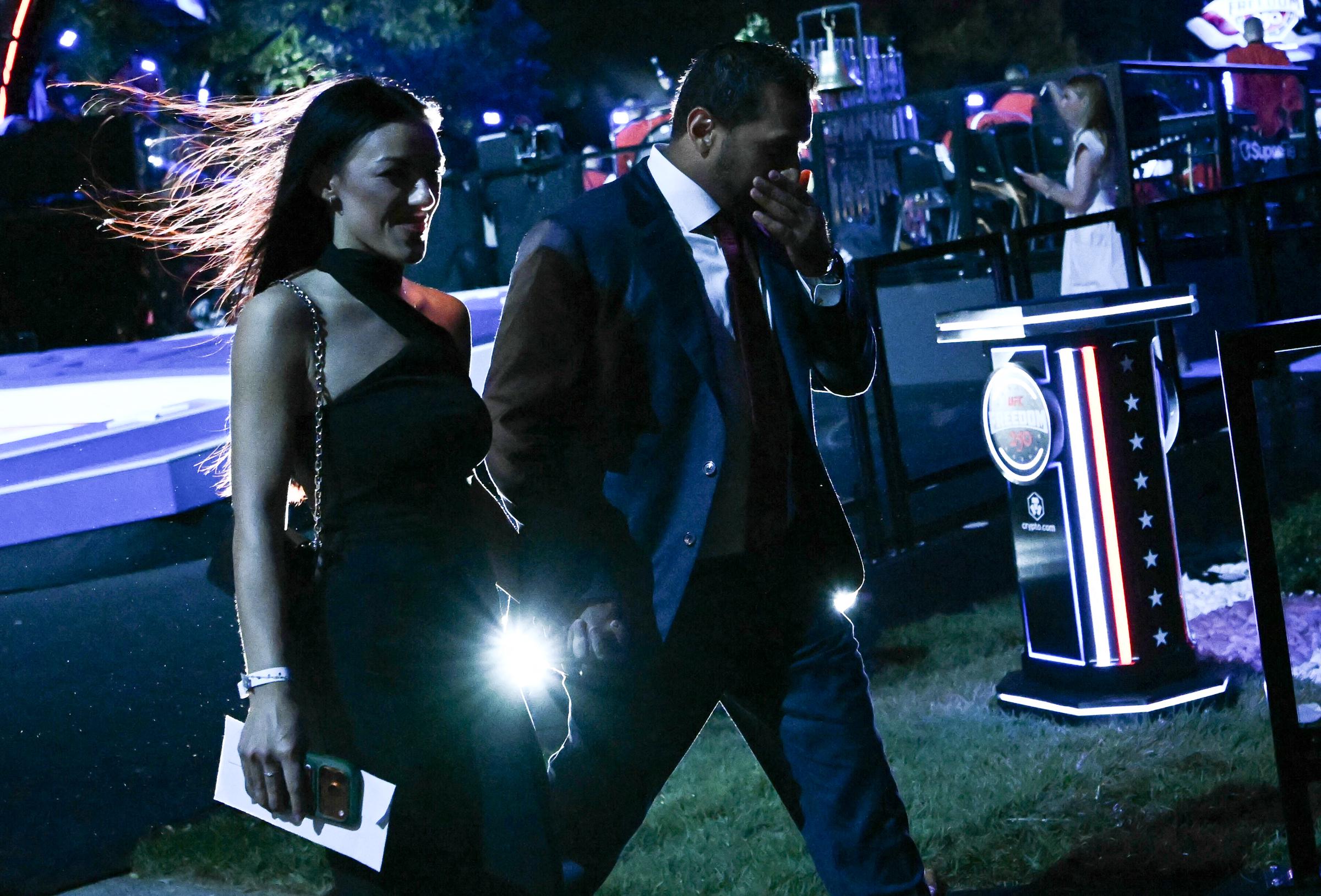 The couple were photographed leaving UFC Freedom 250 on the White House South Lawn in June 2026, during one of their more relaxed public appearances together. | Source: Getty Images