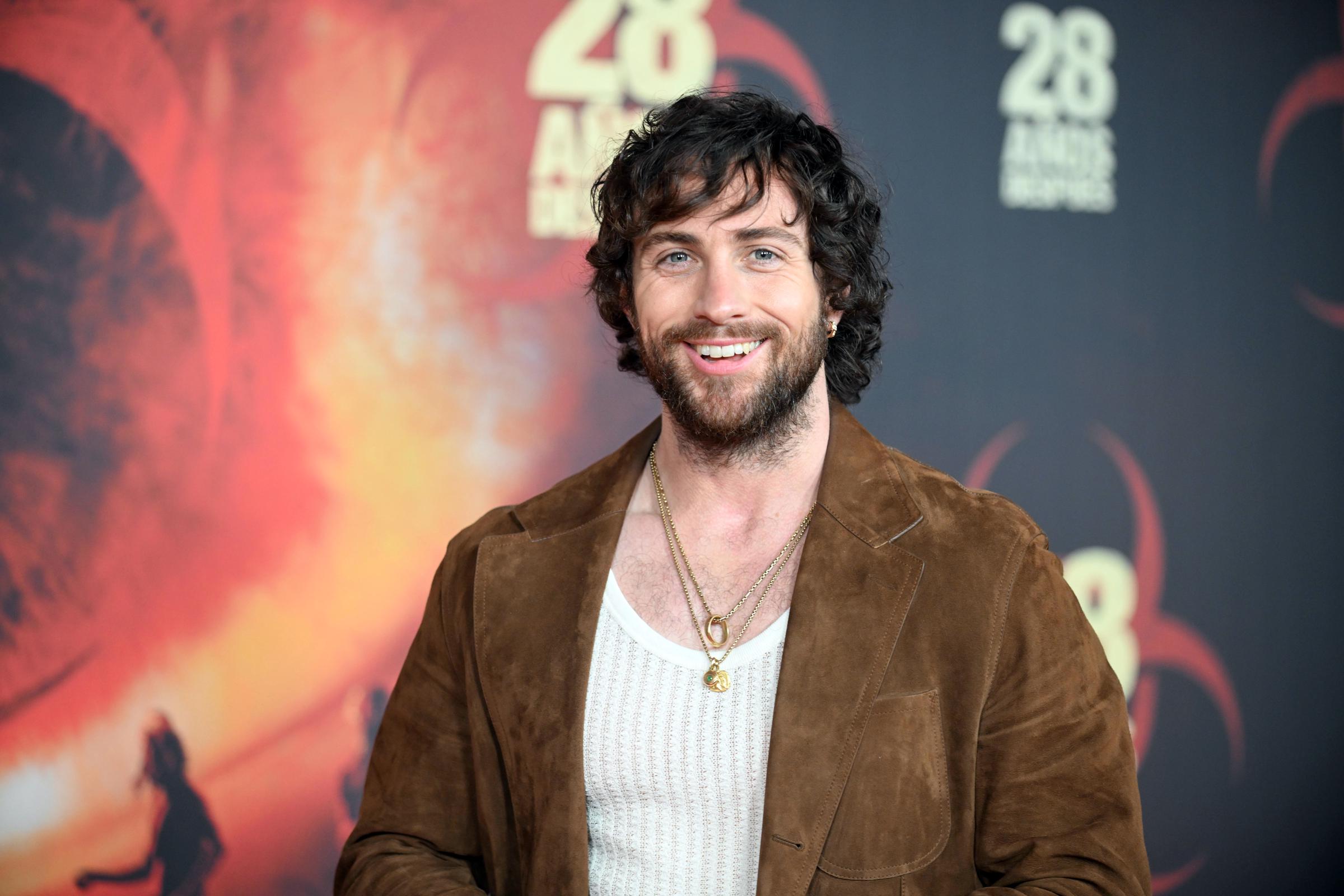 Aaron Taylor-Johnson pictured on June 6, 2025, in Madrid, Spain | Source: Getty Images
