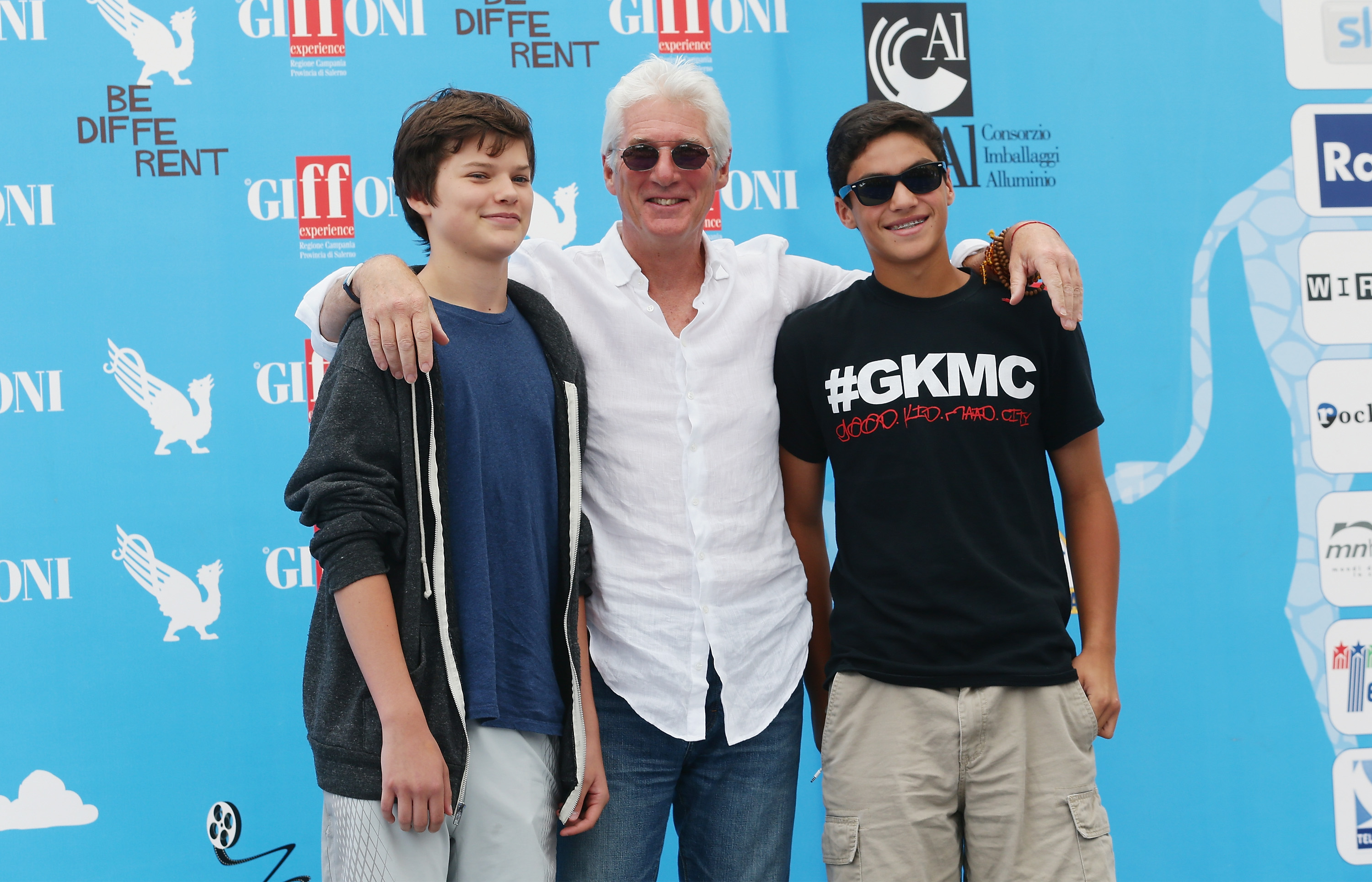 Homer Gere appeared alongside his father at the Giffoni Film Festival in Italy in 2014 as he entered his teenage years.