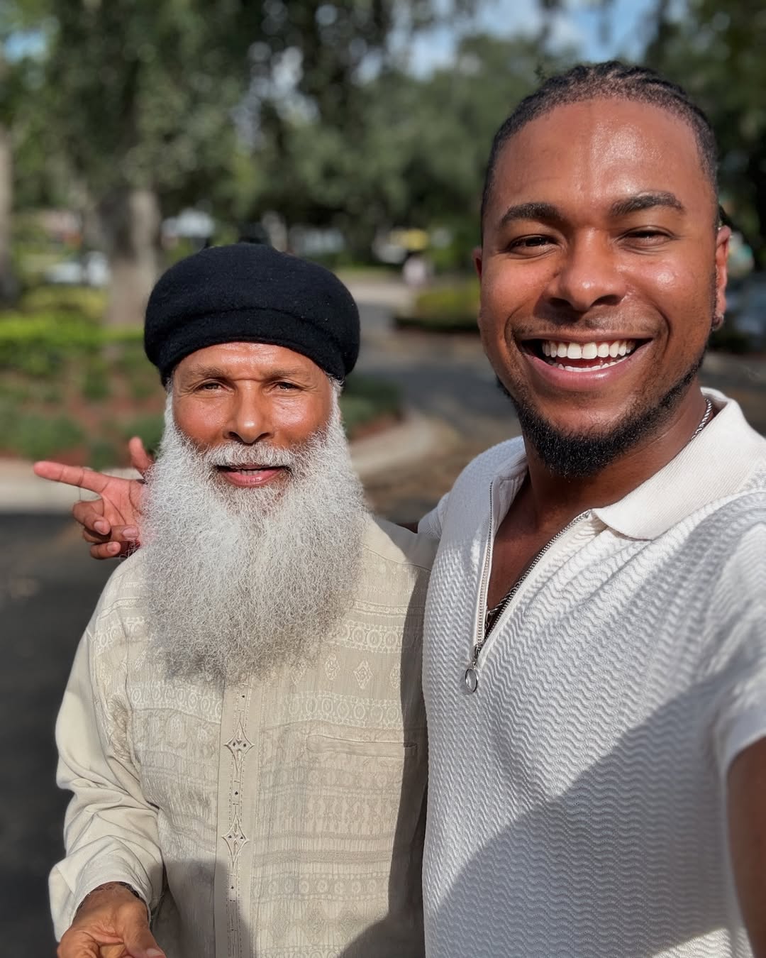 Philip Michael Thomas poses with his son, from a post dated September 29, 2024 | Source: Instagram/sacredthomas