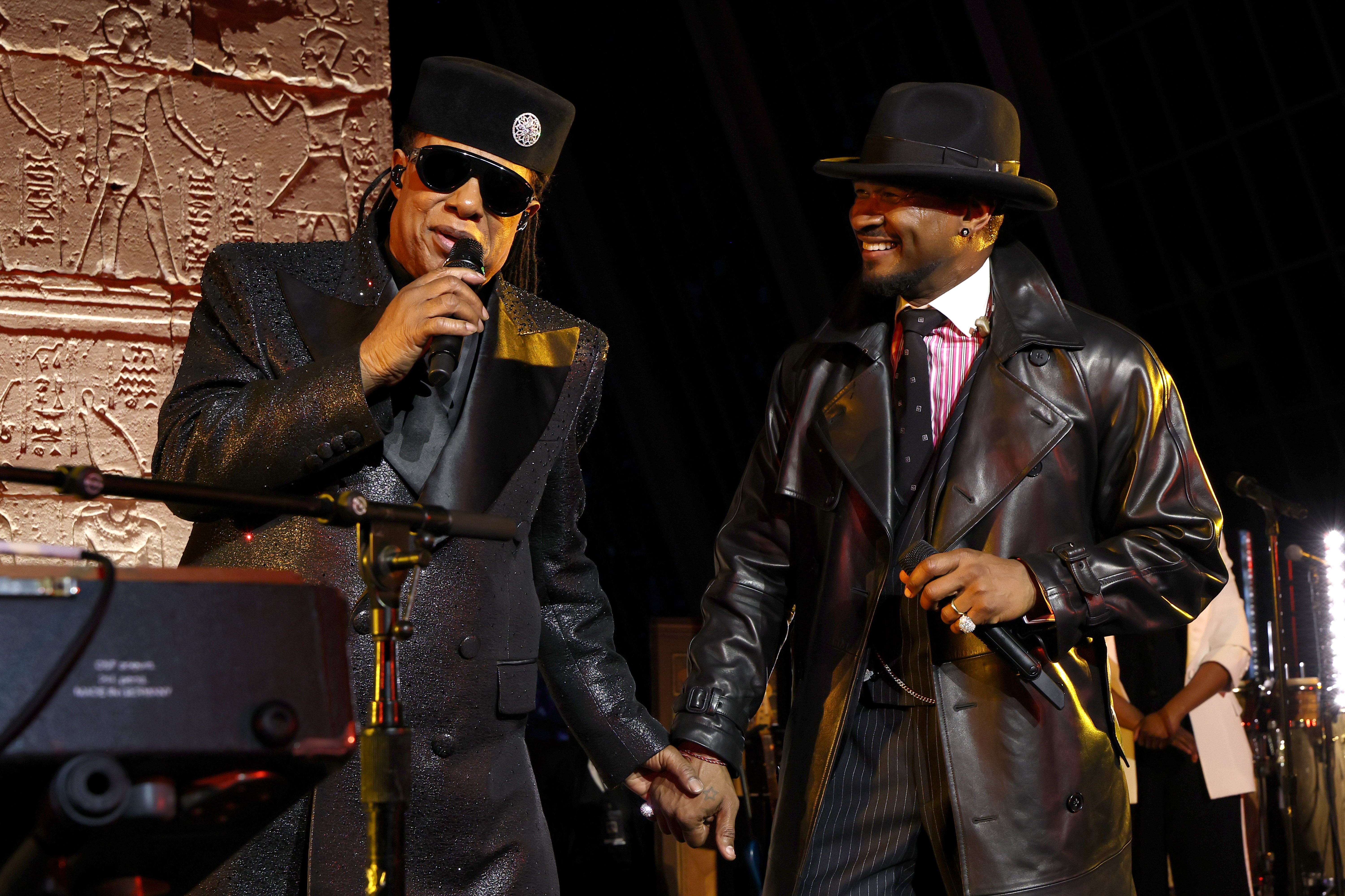 Stevie Wonder and Usher perform onstage at the Met Gala on May 5, 2025, in New York City | Source: Getty Images