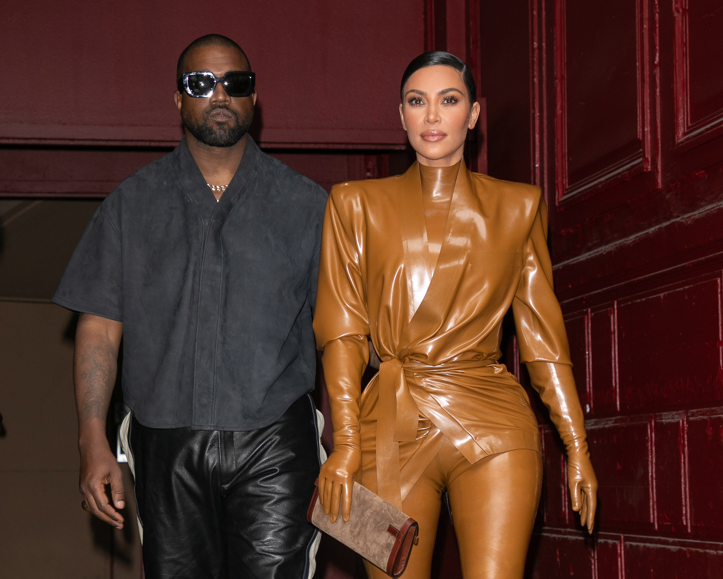 Kanye West and Kim Kardashian leave K.West's Sunday Service on March 1, 2020, in Paris, France | Source: Getty Images