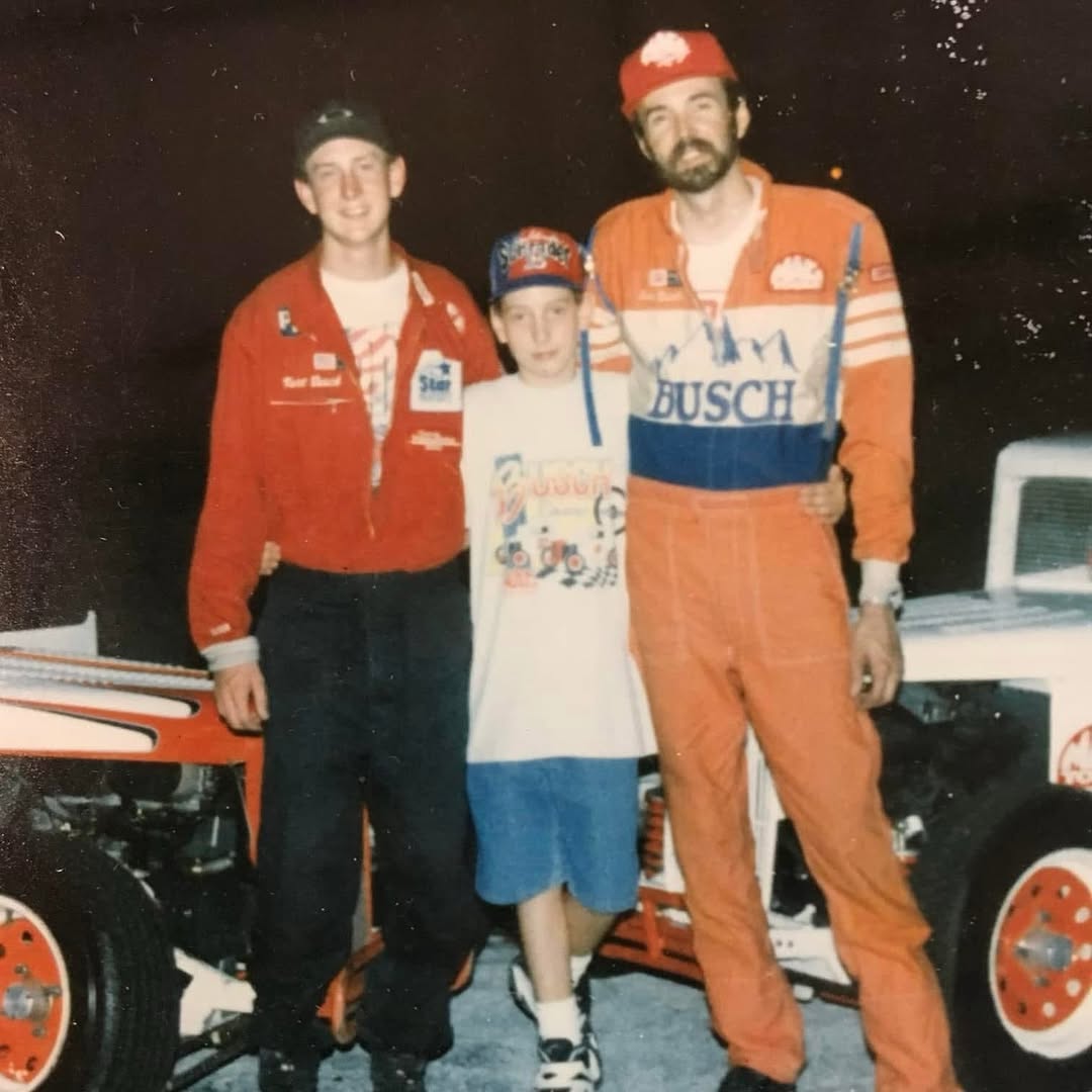 A nostalgic photo of Kyle Busch, his dad, and another loved one, posted on June 15, 2025. | Source: Instagram/rowdybusch