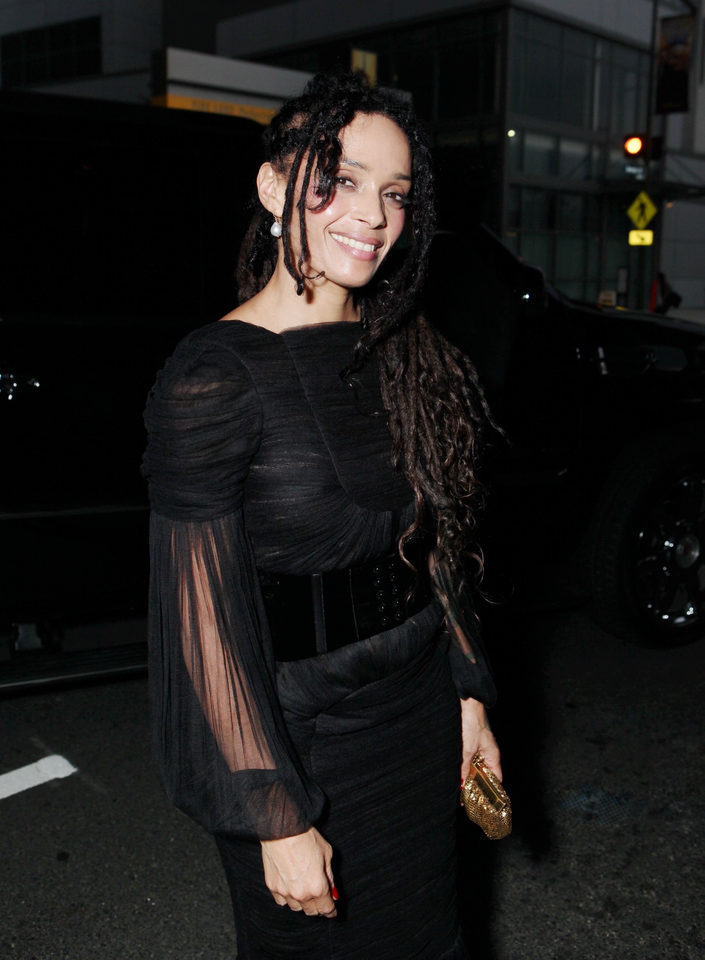 Lisa Bonet attends the world premiere of "Conan the Barbarian" at Regal Cinemas L.A. Live, wearing a flowing black dress and smiling for photographers on the red carpet.