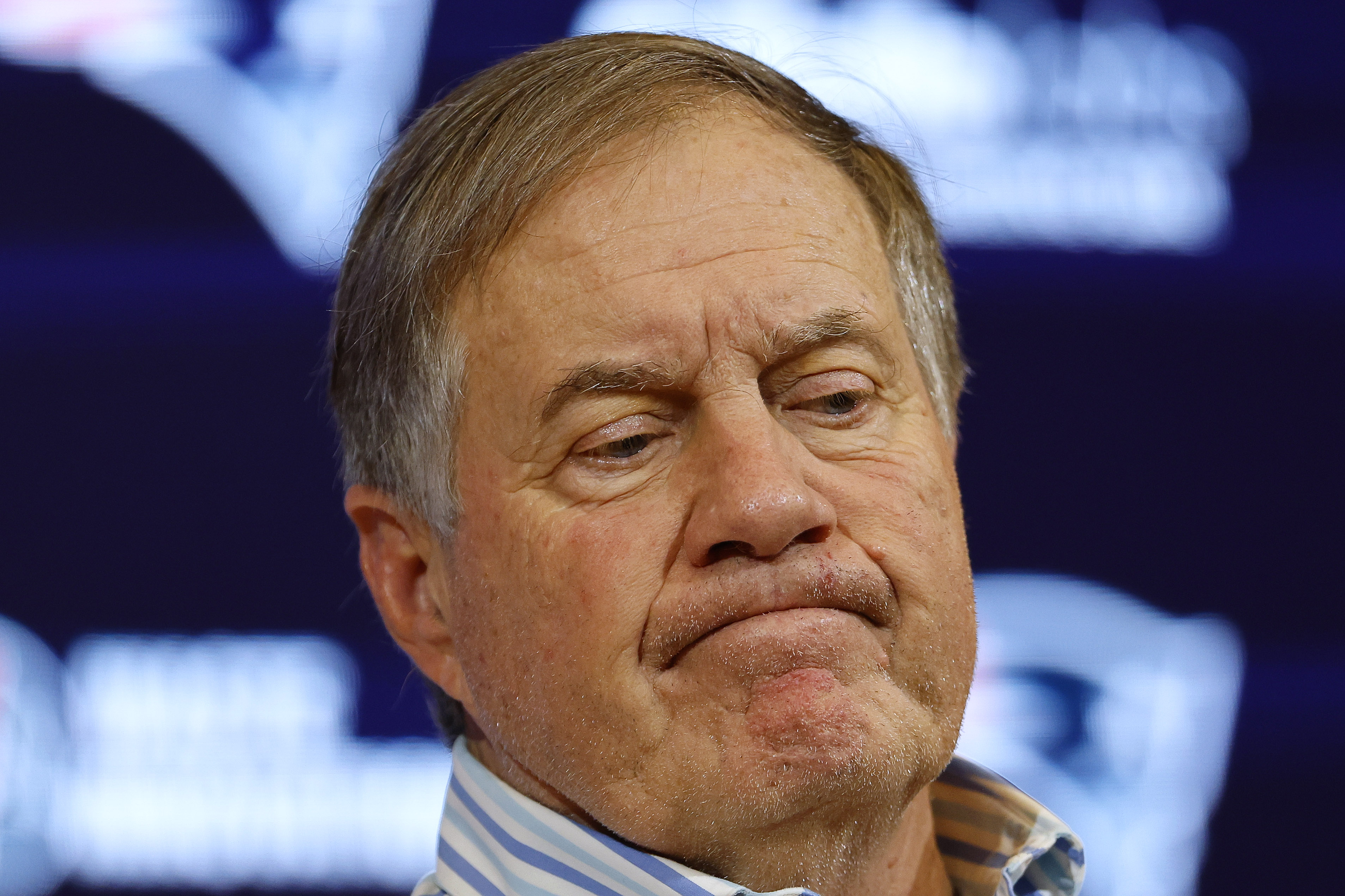 Then Head Coach Bill Belichick of the New England Patriots during his news conference following their loss to the New York Jets at Gillette Stadium on January 7, 2024, in Foxborough, Massachusetts. | Source: Getty Images