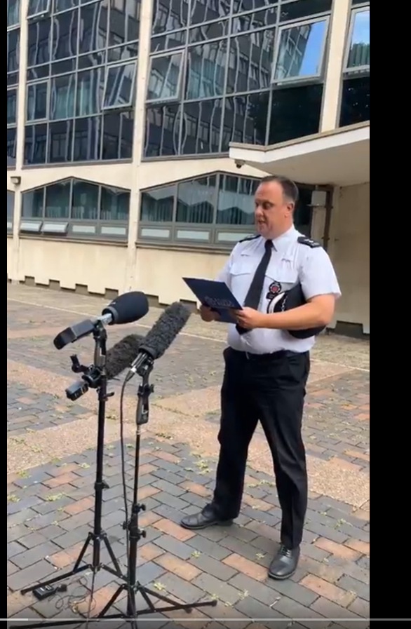 Chief Superintendent Leighton Hammett giving a statement after incidents of disorder and violence in Essex, from a video post dated July 31, 2024 | Source: Facebook/EssexLive