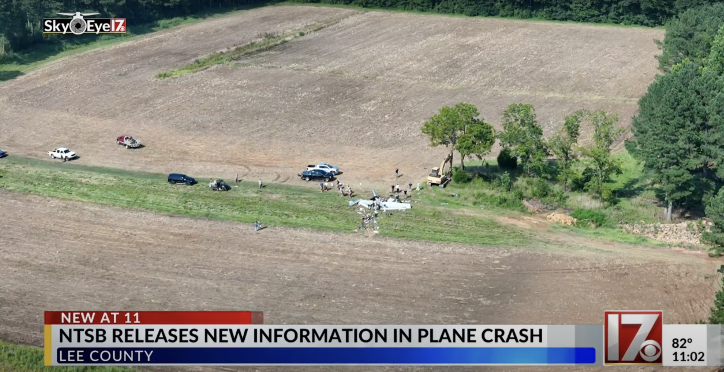 An image of the crash site in North Carolina on July 7, 2025, as shared by CBS 17 | Source: YouTube/CBS 17