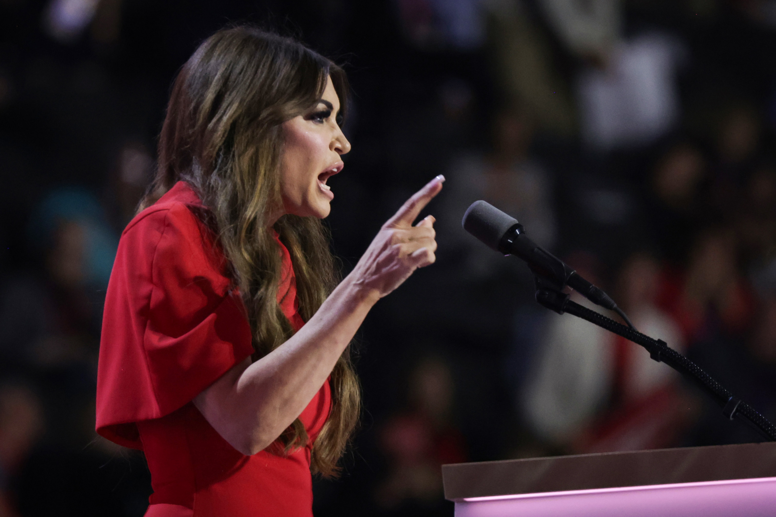 Kimberly Guilfoyle speaks on stage on the third day of the Republican National Convention at the Fiserv Forum on July 17, 2024, in Milwaukee, Wisconsin | Source: Getty Images