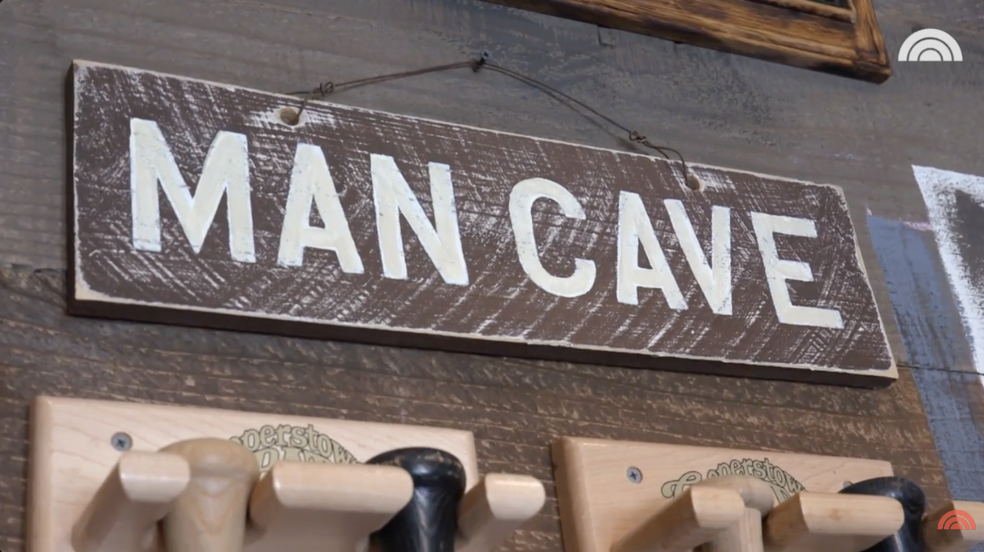 A close-up of the "Man Cave" sign. | Source: YouTube/Today