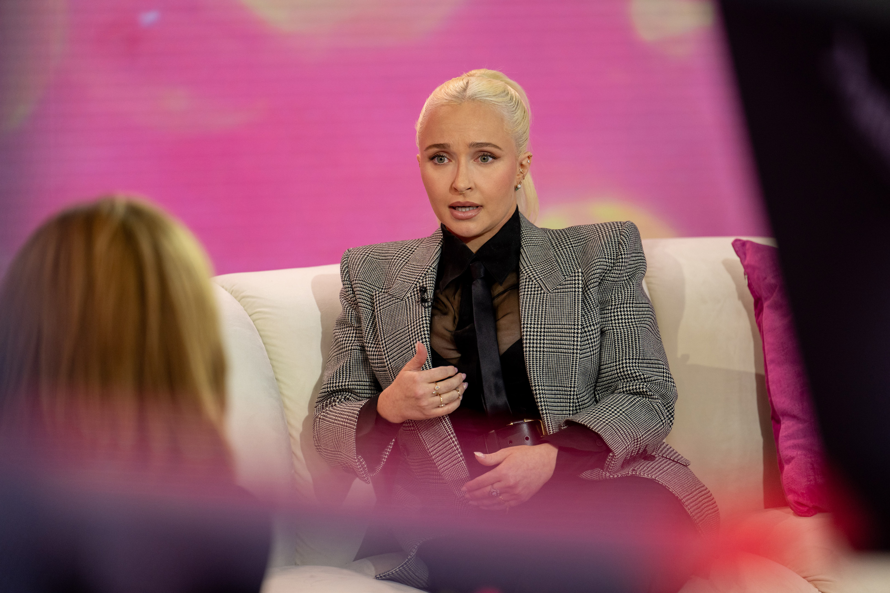 Hayden Panettiere finally spoke openly about her sexuality. For this taping, she talked to Hoda Kotb and Jenna Bush Hager on "Today" at Studio 1A on September 24, 2024, in New York City, New York.