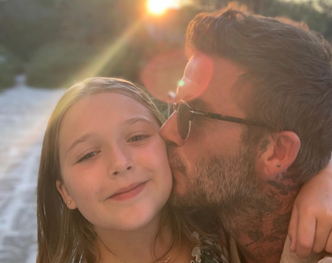 David also included a close-up photo with Harper, the youngest of the Beckham children. Family moments like these formed the backbone of a tribute he described as celebrating his "most important job." | Source: Instagram/davidbeckham