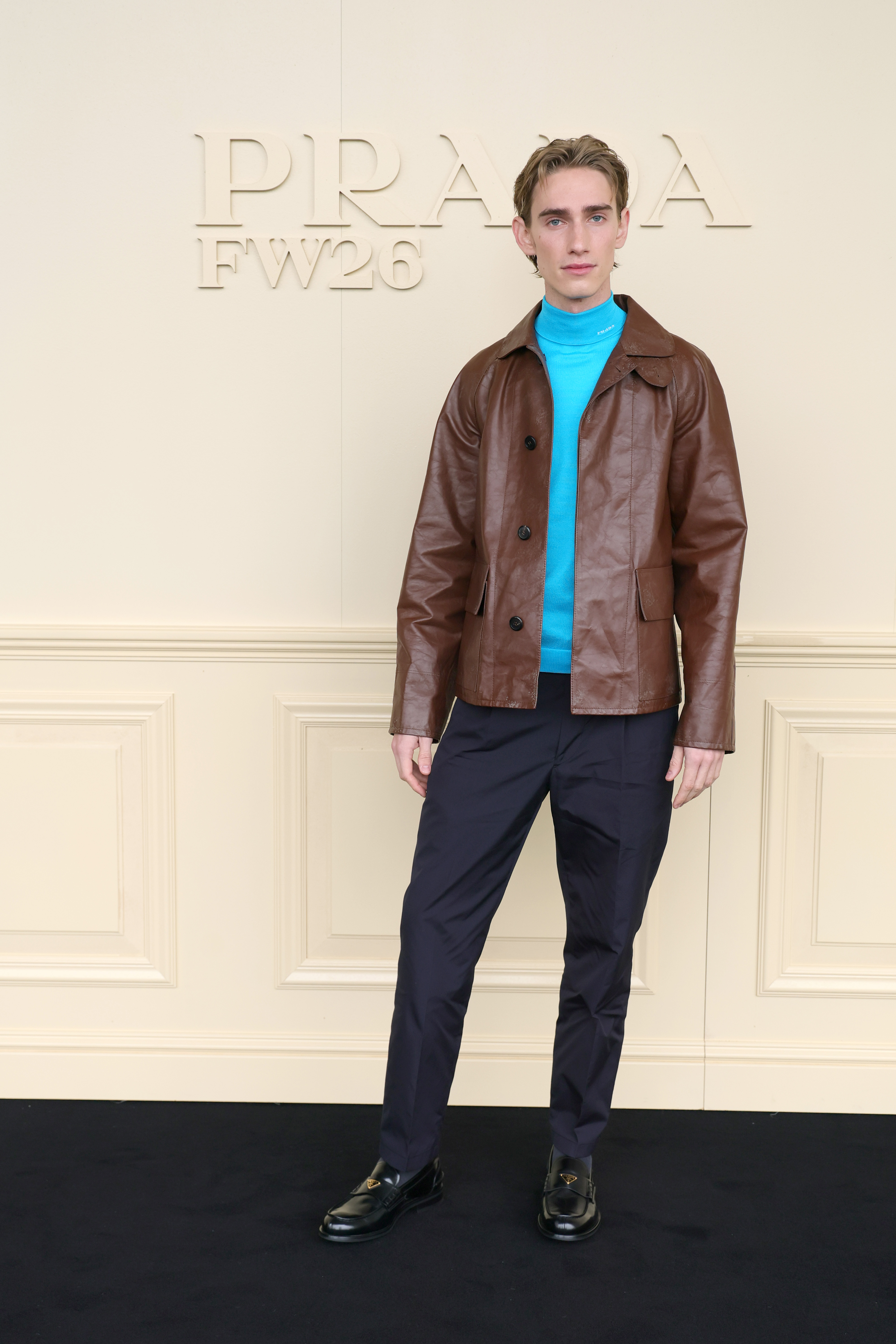 Levon Hawke at the Prada Fall/Winter 2026 Menswear Fashion Show in Milan, Italy on January 18. | Source: Getty Images