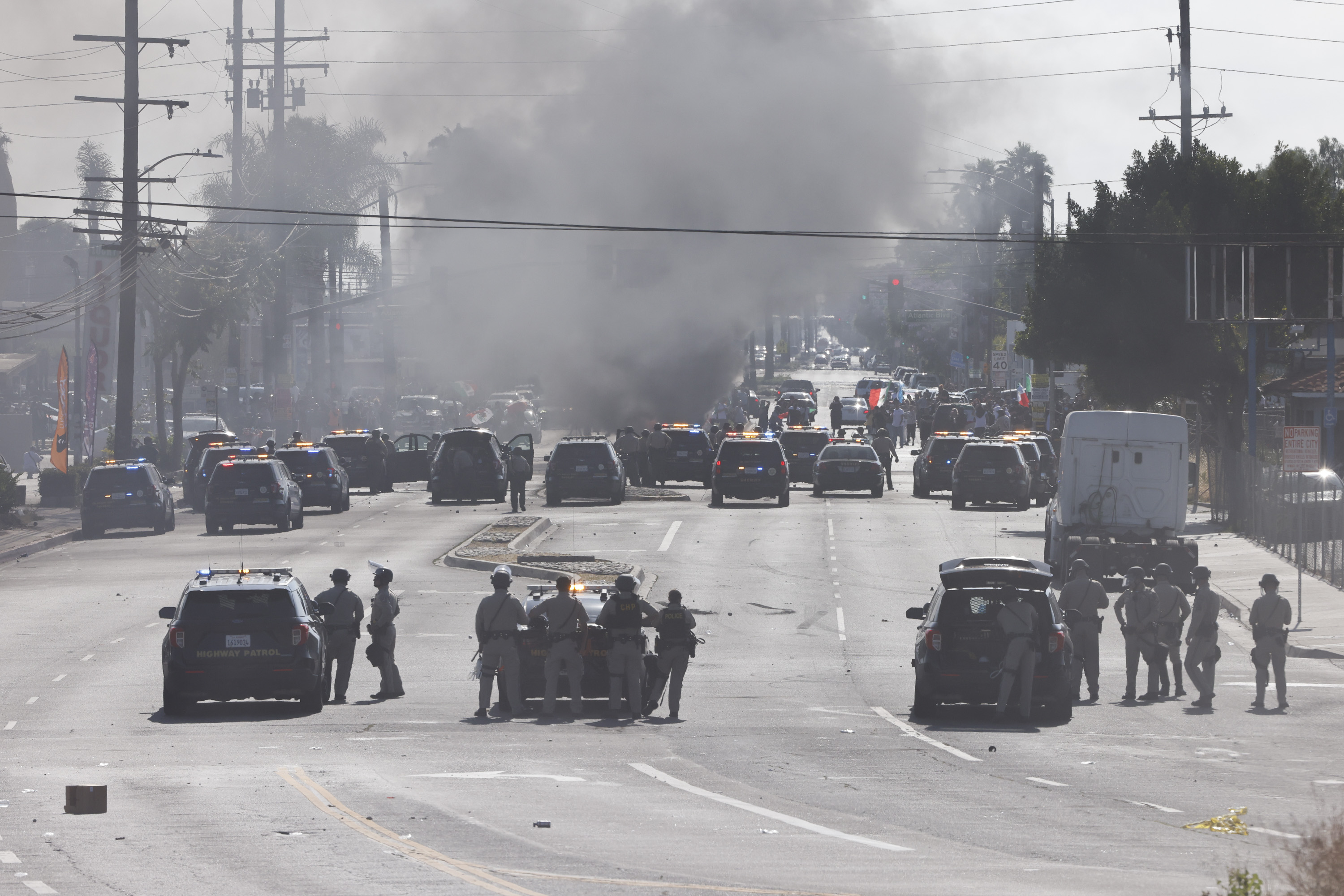 California Sheriff officers on E Alondra Blvd. on June 7, 2025, in Los Angeles, California | Source: Getty Images