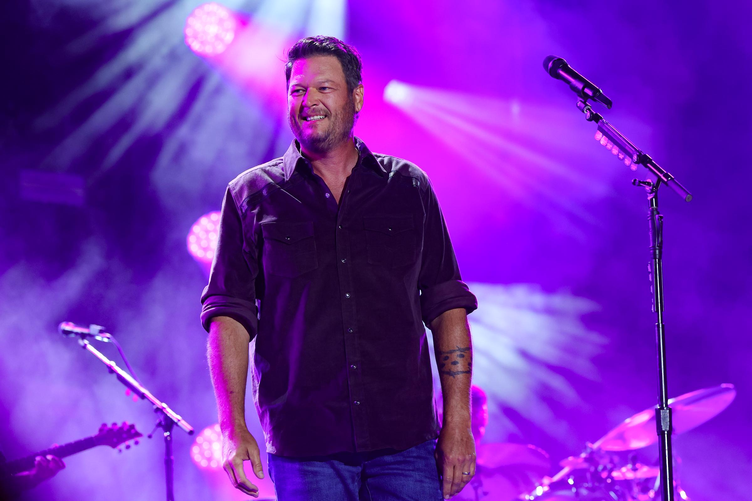 Blake Shelton performs onstage, showing the country star in his element as he continues to build a career beyond his longtime role on The Voice. | Source: Getty Images