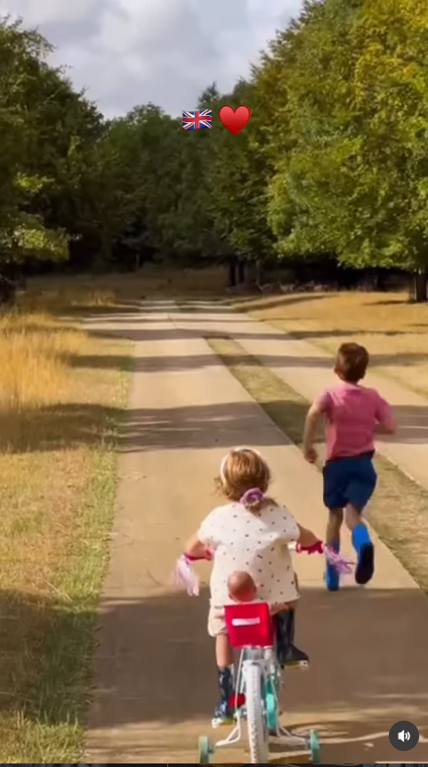 Archie races ahead while Lilibet follows along on her bicycle, giving viewers a particularly sweet glimpse of the siblings enjoying the open countryside. The playful scene is just one part of a video that also captures fishing, family time and a cozy campfire, before attention turns to the surprising detail in Archie's voice. | Source: Instagram/meghan