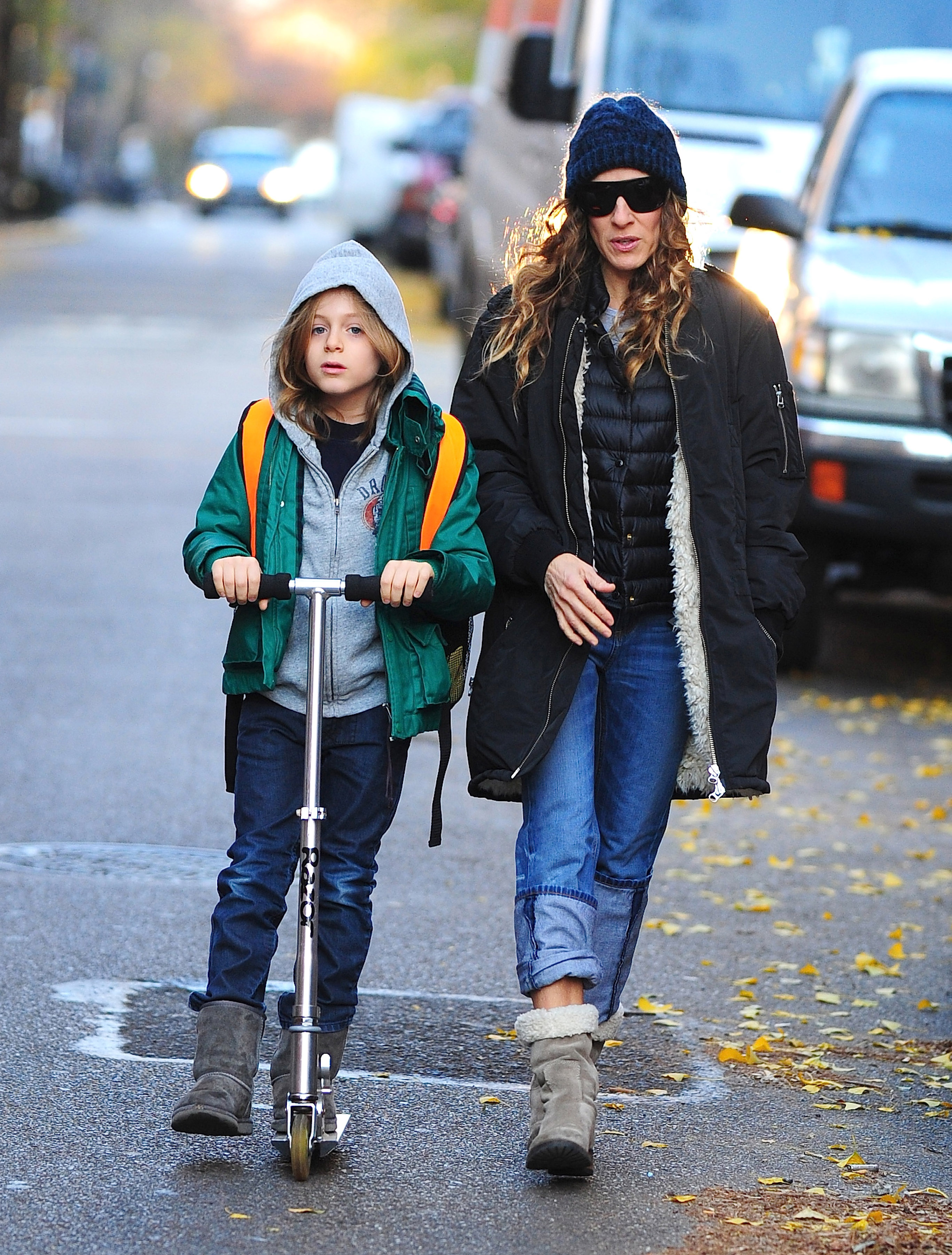 At 10 years old, James looked noticeably taller and more mature as he made his way through Manhattan on a scooter. With longer hair brushing his shoulders and facial features becoming more refined, he was beginning to transition from childhood into his preteen years while still retaining the youthful look seen in his earlier family photos.