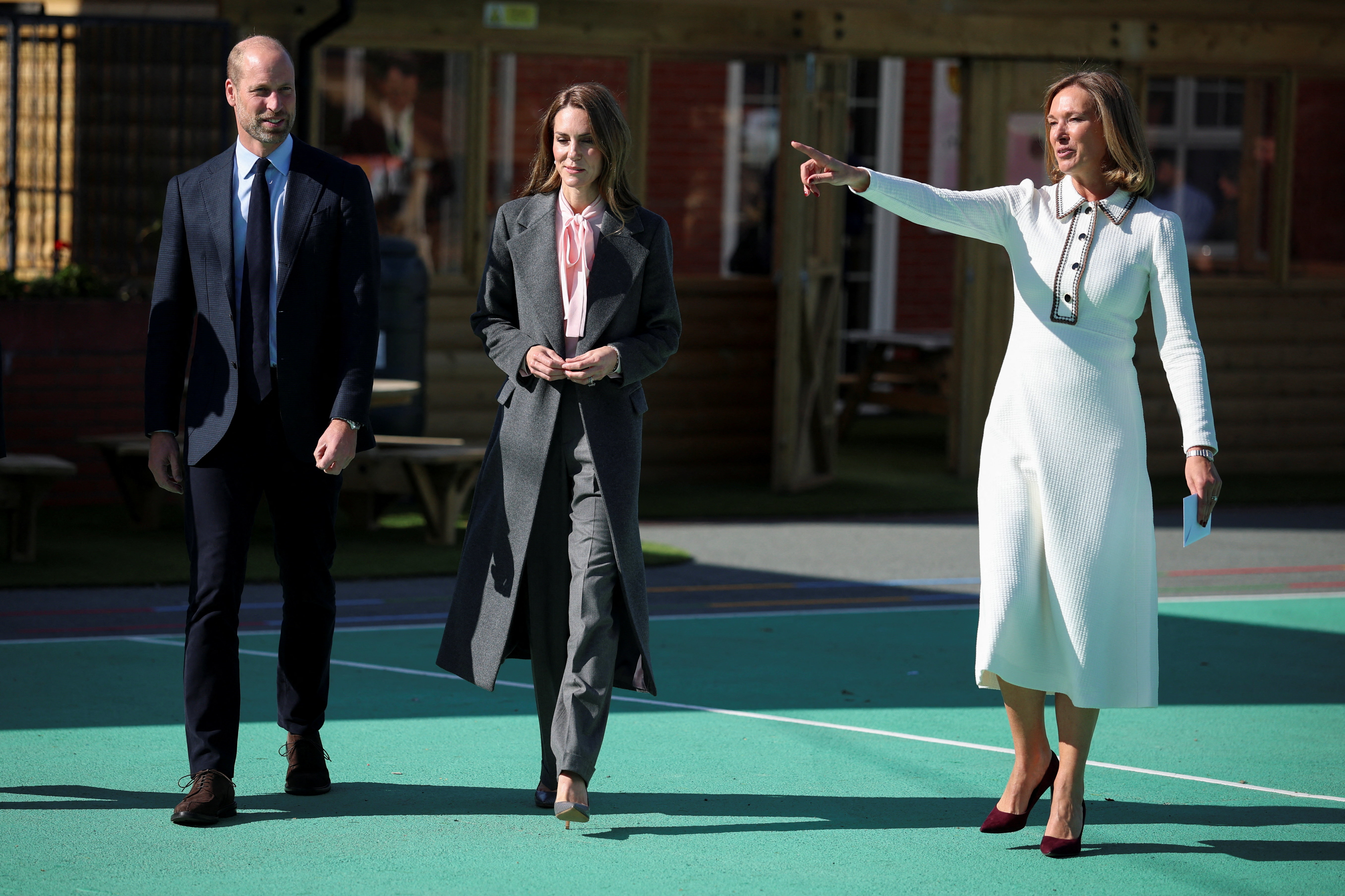 Prince William and Princess Catherine visit the new commemorative playground at Churchtown Primary School, created in memory of former pupils Bebe King and Alice da Silva Aguiar, on September 23, 2025 | Source: Getty Images