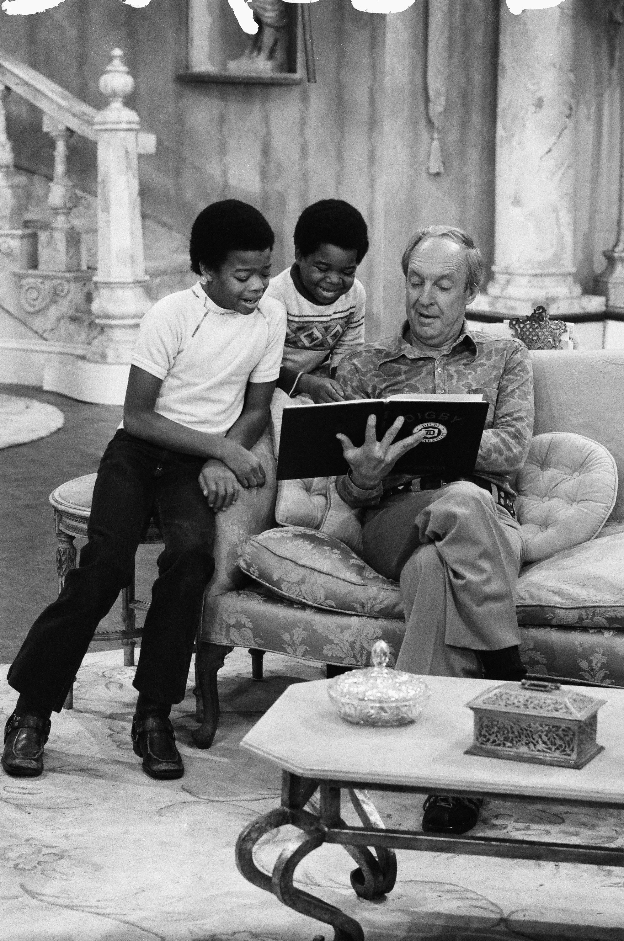 During the sitcom's run, Todd Bridges played Willis Jackson, Gary Coleman played Arnold Jackson and Conrad Bain played their adoptive father, Philip Drummond. The trio is pictured together during the series. | Source: Getty Images