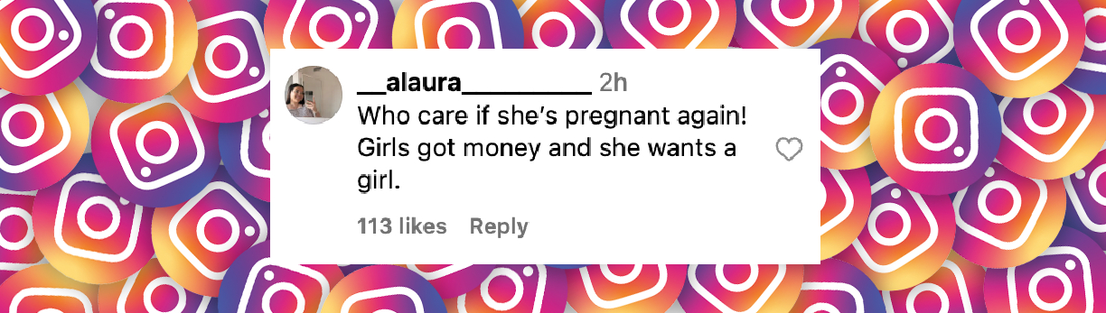 A netizen's remark on Rihanna's appearance ahead of the 2025 Met Gala on May 5, 2025 | Source: Instagram/entertainmenttonight