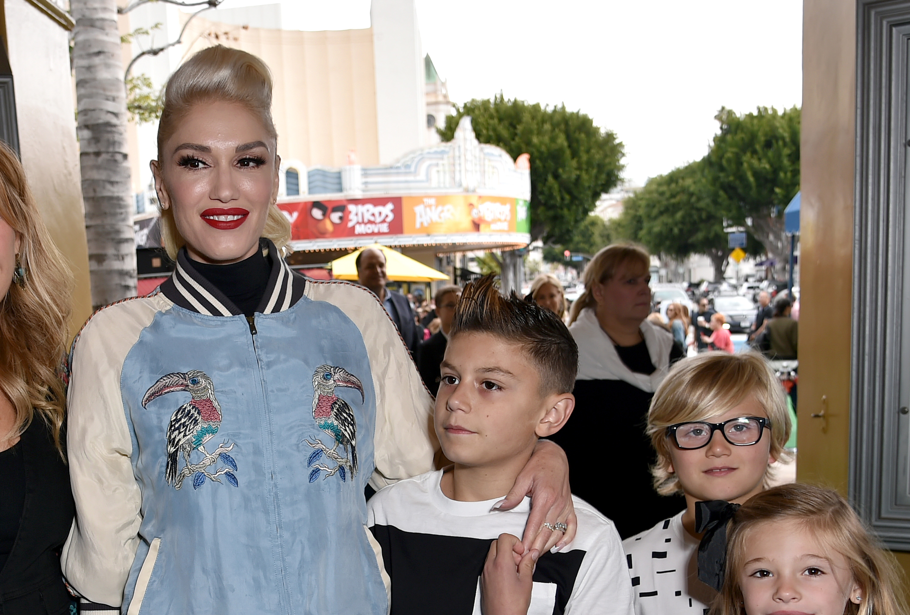Gwen Stefani enjoyed a fun family day out with her sons Kingston Rossdale and Zuma Rossdale. At this event, they attended the premiere of "The Angry Birds Movie" on May 7, 2016, in Los Angeles, California. | Source: Getty Images