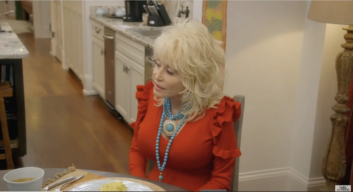 Dolly Parton speaks with Reese Witherspoon at her home in a video dated July 17, 2018