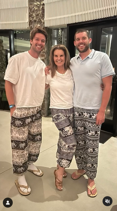 Maria Shriver celebrates Christopher Schwarzenegger's birthday with a photo of them alongside Patrick Schwarzenegger | Source: Instagram/mariashriver