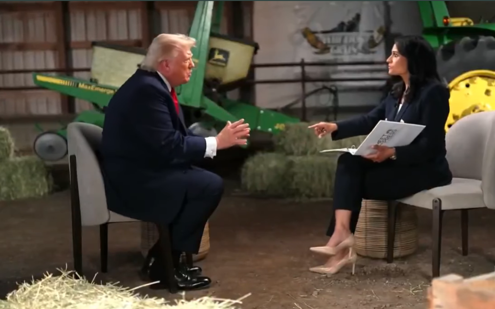 President Donald Trump and Kristen Welker sit down for an interview, from a video dated June 8, 2026 | Source: Instagram/amyklobuchar