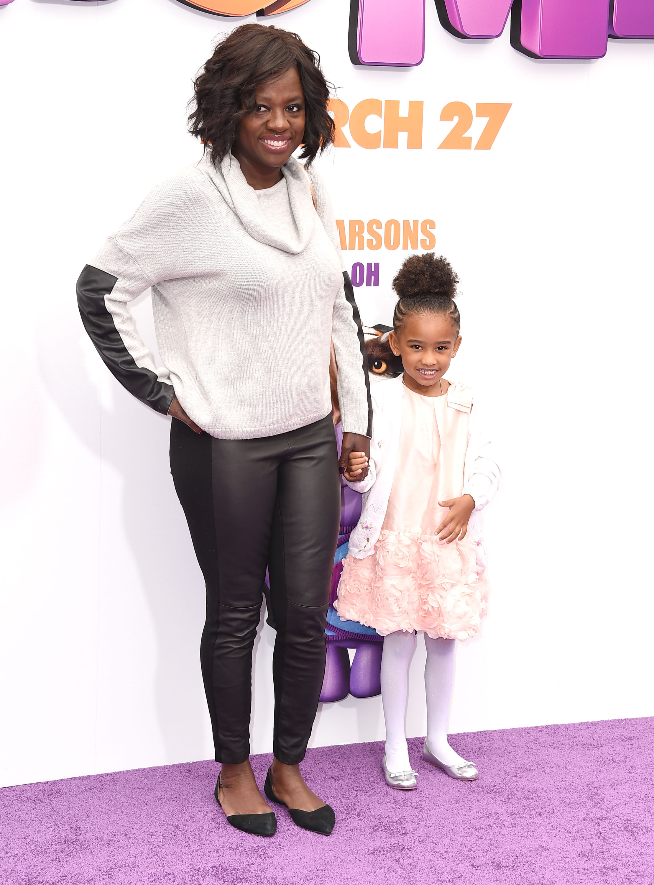 Viola Davis brought Genesis Tennon to the Los Angeles premiere of "Home," where the pair smiled together while posing for photographers on the carpet.