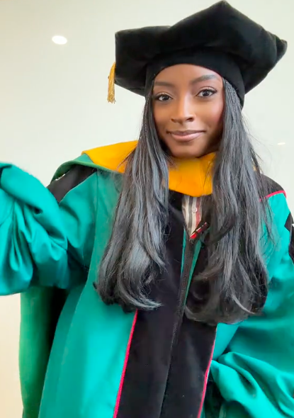 Simone Biles proudly boasting about her honorary degree. | Source: TikTok/@simonebilesowens