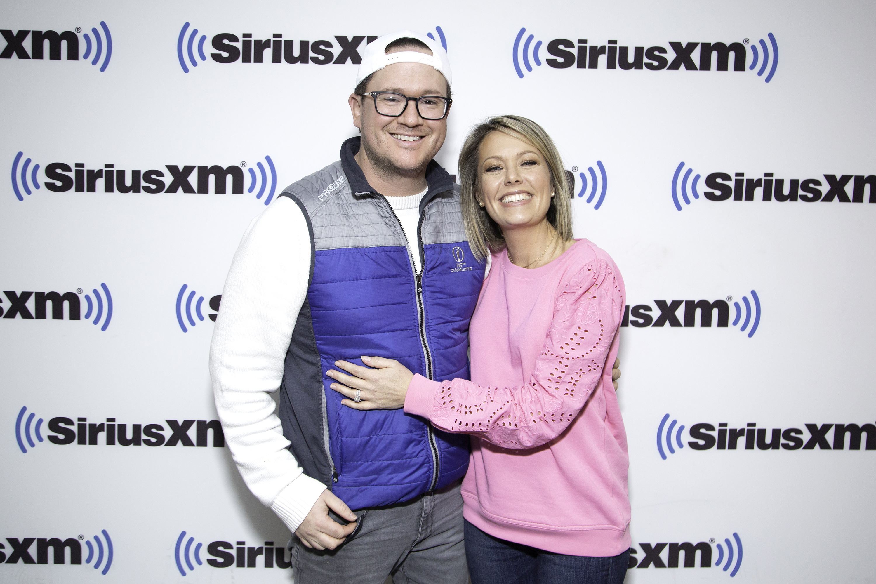 Dylan Dreyer and Brian Fichera visit SiriusXM Studios on February 13, 2023, in New York City. | Source: Getty Images