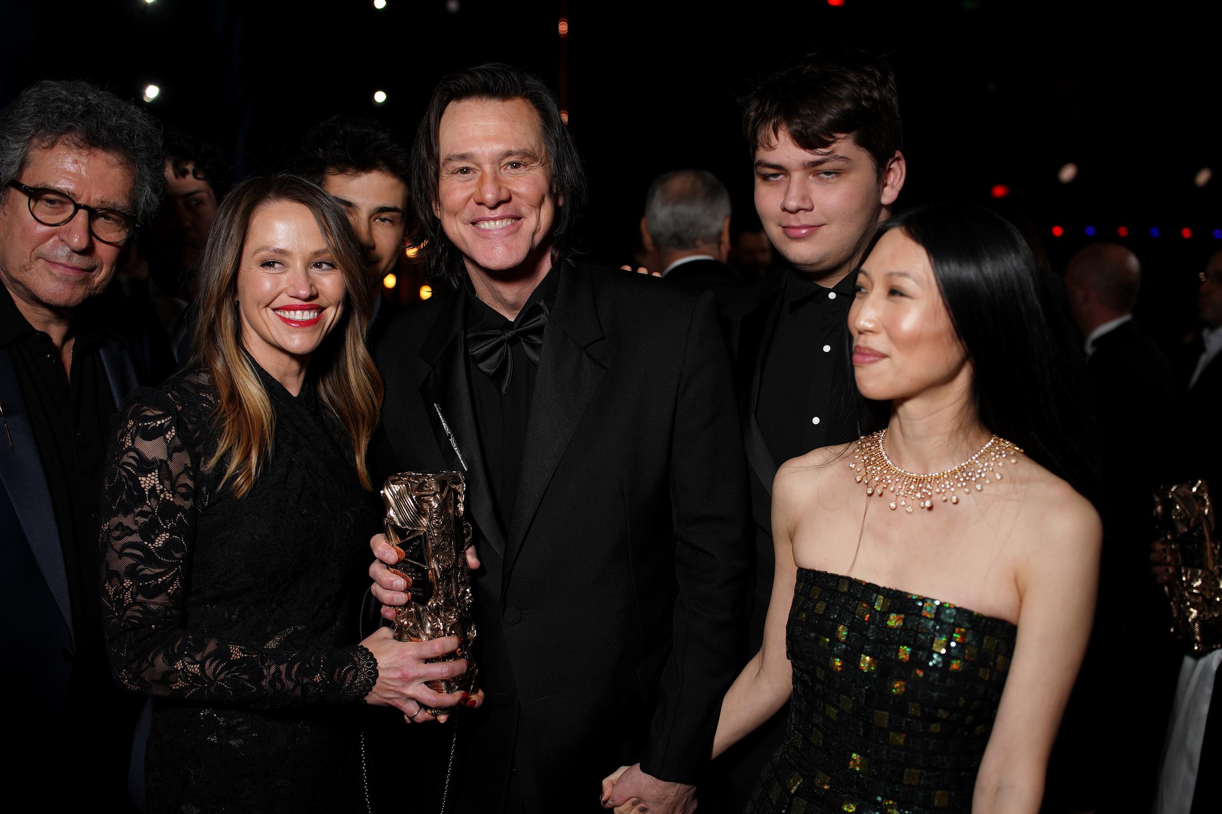 Carrey’s private relationship took a rare public turn at the 2026 César Awards, where he thanked his daughter Jane, grandson Jackson, and the woman he called his "sublime companion." His affectionate words became especially meaningful months later when news of his marriage emerged. | Source: Getty Images