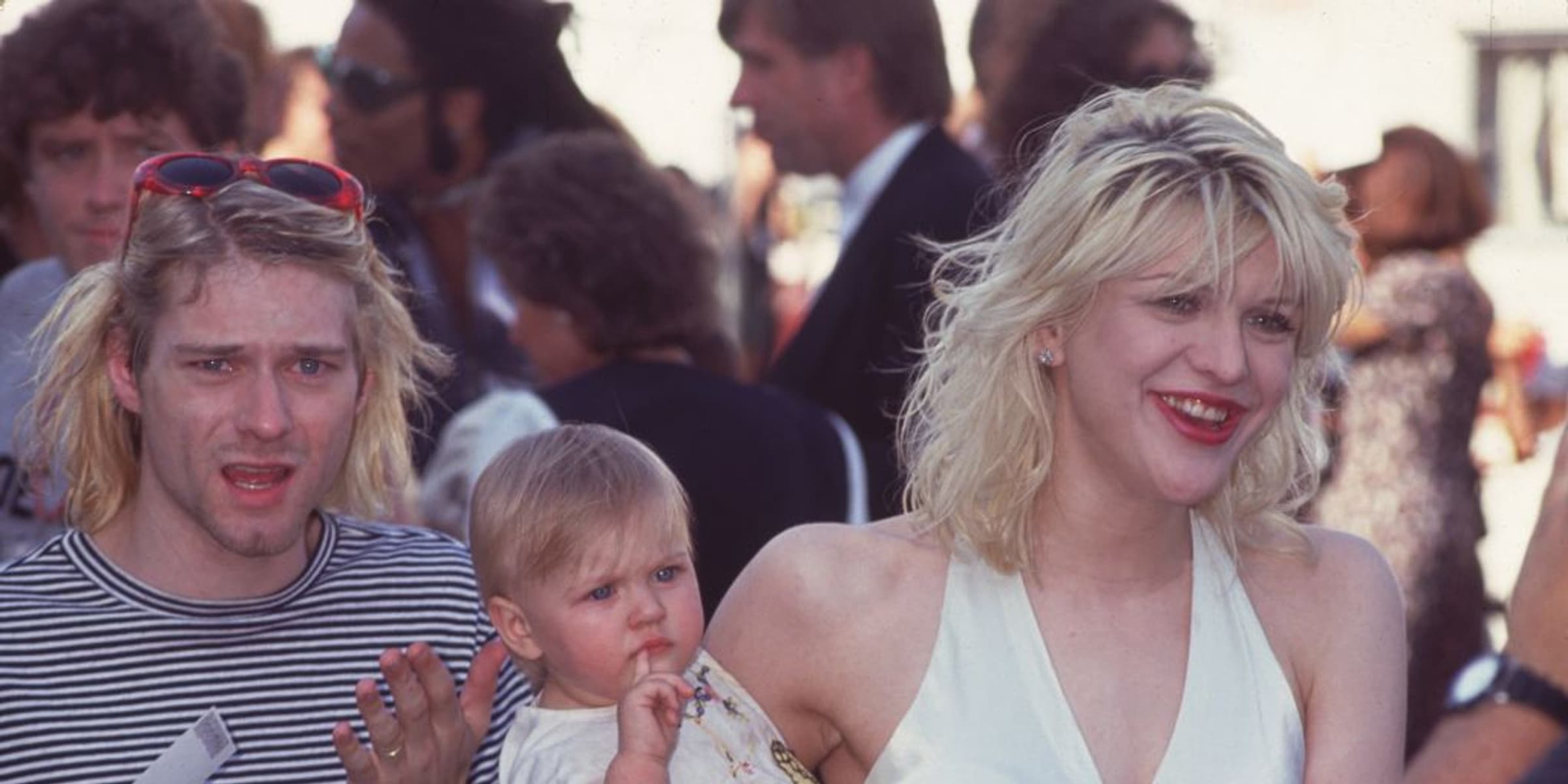 Kurt Cobain, Frances Bean Cobain, and Courtney Love. | Source: Getty Images