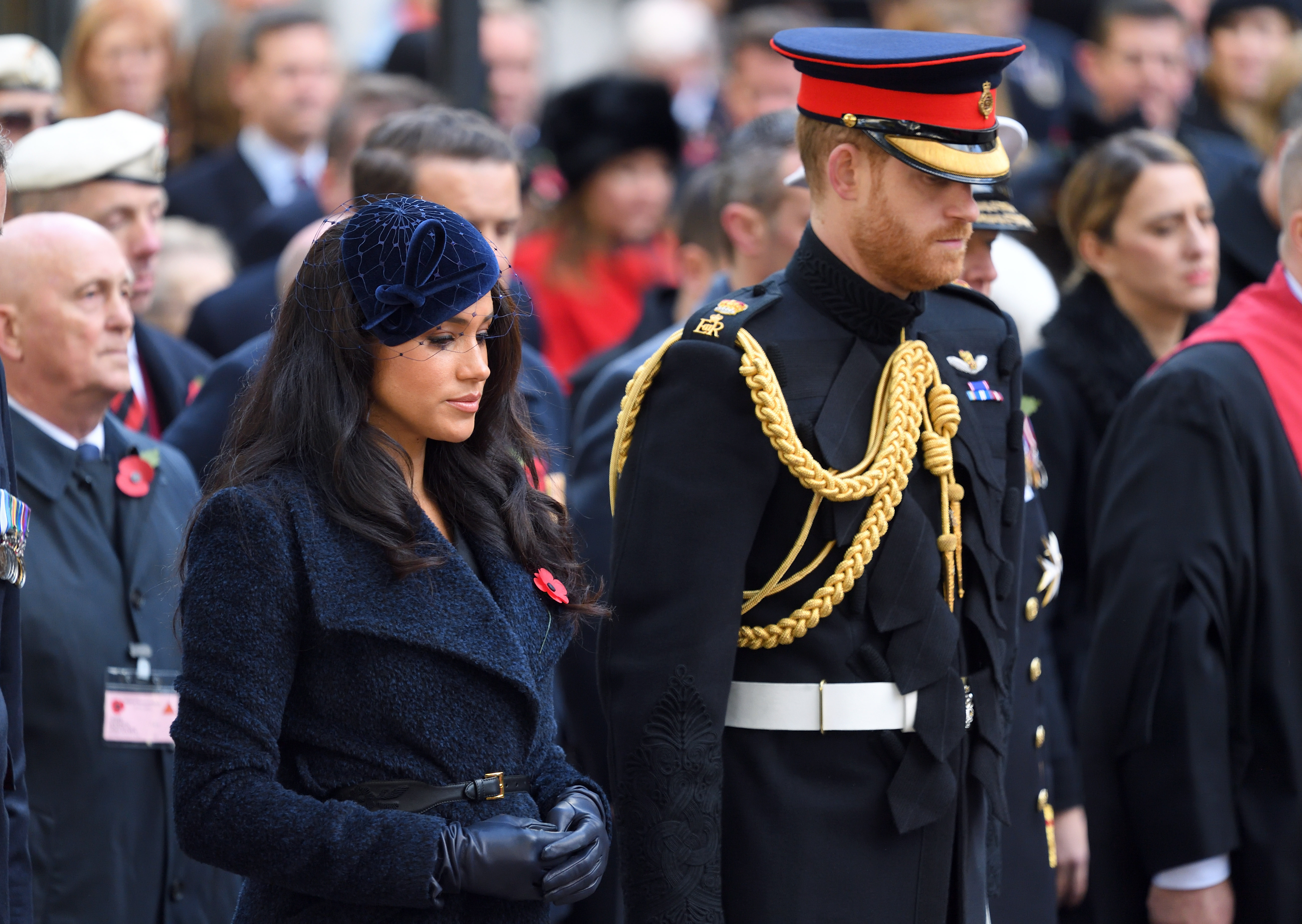 Harry and Meghan attend the Field of Remembrance at Westminster Abbey in 2019, when they were still working members of the Royal Family. Their charitable work is now undertaken in a private capacity, a distinction the Royal Household reaffirmed after their return to Britain. | Source: Getty Images